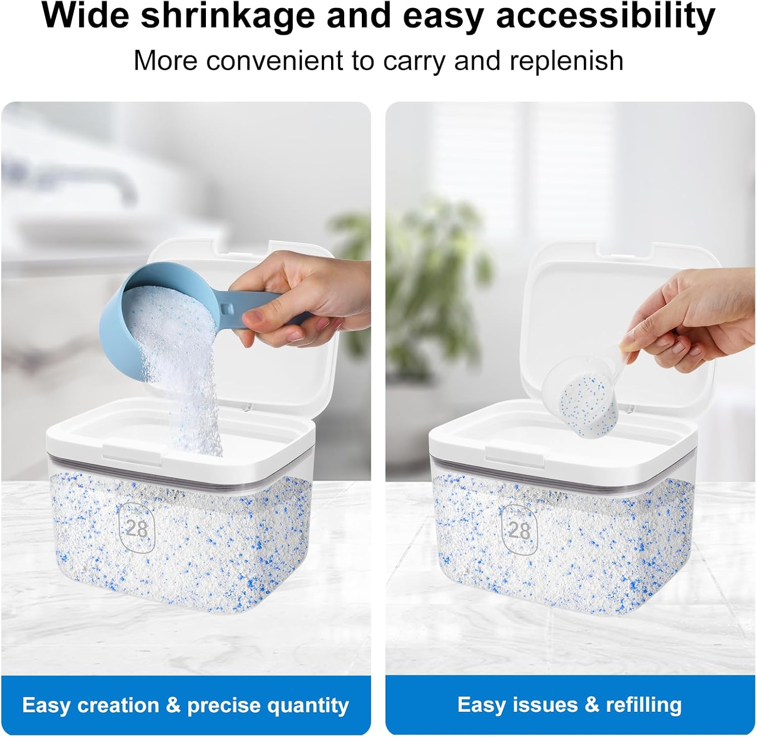 Cheuryae 2.8L Laundry Detergent Storage,Laundry Pods Storage Container with Measuring Cup,Large Capacity Storage Organizer for Bath Bombs, Scent Booster, Kitchen Food Storage Container (1) image number 2