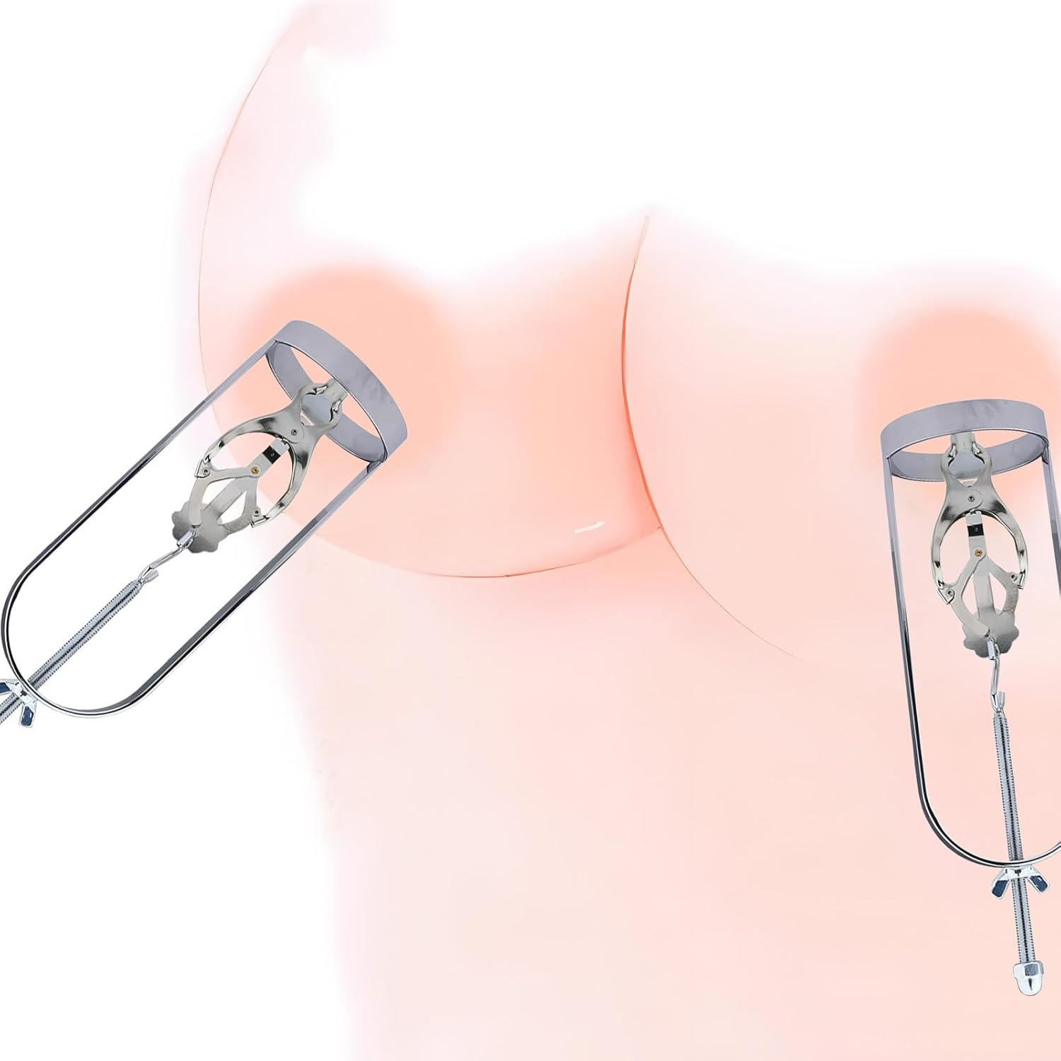 Stainless Steel Nipple Clamps for Women - Adjustable BDSM Nipple Clips with Weights, Non-Piercing Butterfly Clamps for SM Bondage & Couples Play (Nipple Toys) image number 2