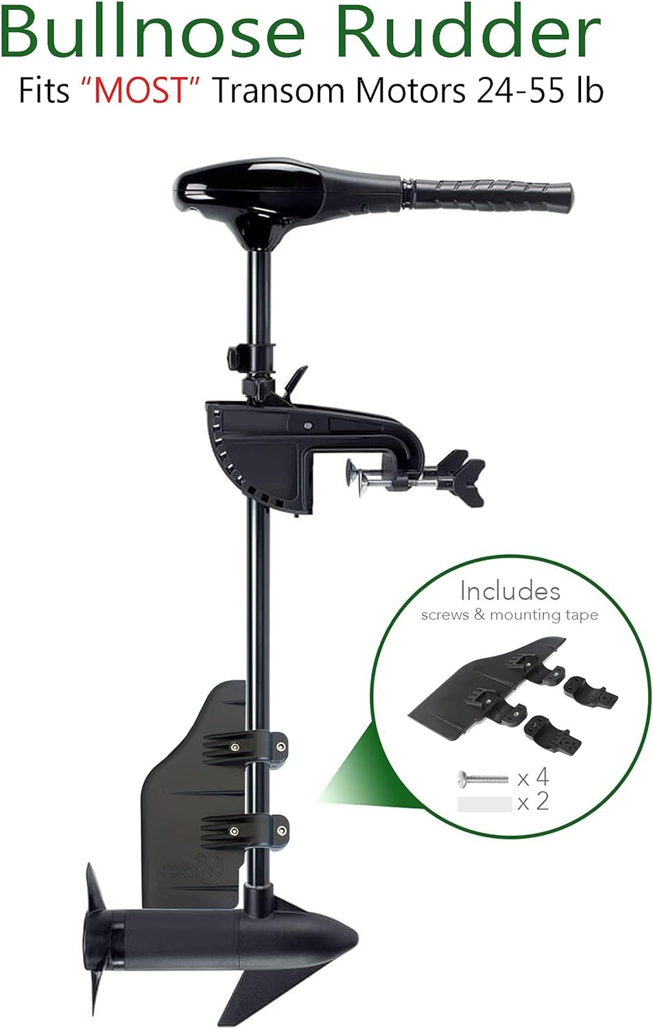 Bullnose Rudder Clamp on Boat Rudder Fits a 1.125" Transom Trolling Motor Shaft. Commonly Used For, Inflatable Pontoon, Pelican Bass Raider 10E, Fishing Kayak, Canoe, Jon Boat, Etc. USA Manufactured image number 4