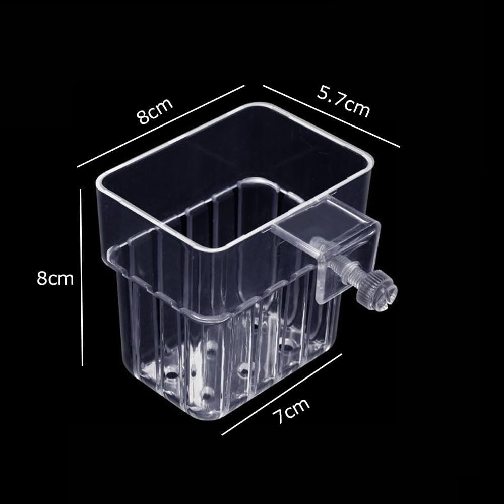 Esforzarse 8 Pcs Clear Aquarium Plant Holder with Hooks, Aquarium Plant Holders with Hooks, Top Hanging Designed Planter Cups, Ideal for Aquarium Plant Cultivation & Water Feature D&eacute;cor