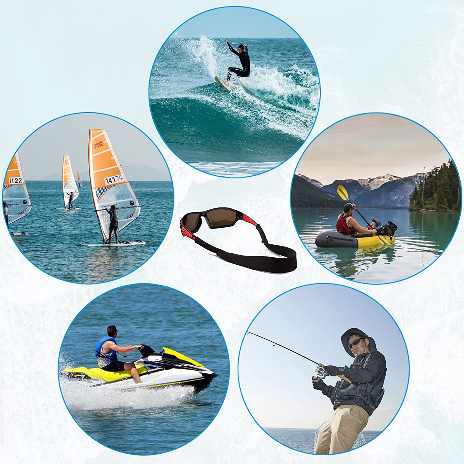 TRIUMPH VISION Floating Sunglasses Straps 3 Pack Safety Eyewear Retainer Women Glasses Holder Kids Eyeglass Band Floats Men image number 6