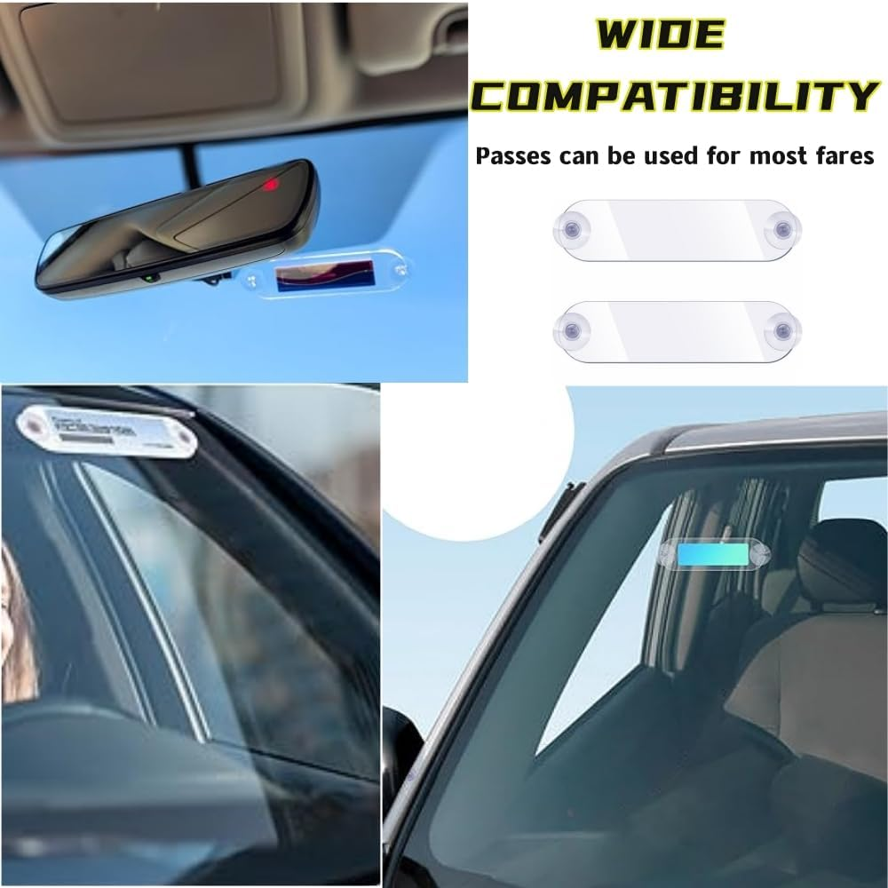 2PCS EZ Pass Strips with Adhesive,Car Accessories EZ Pass Holder,Ez Pass Holder for Windshield,Toll Pass Mounting Strips,Transponder Holder,Easy to Install and Remove,For Most Major Toll Passes (2) image number 5