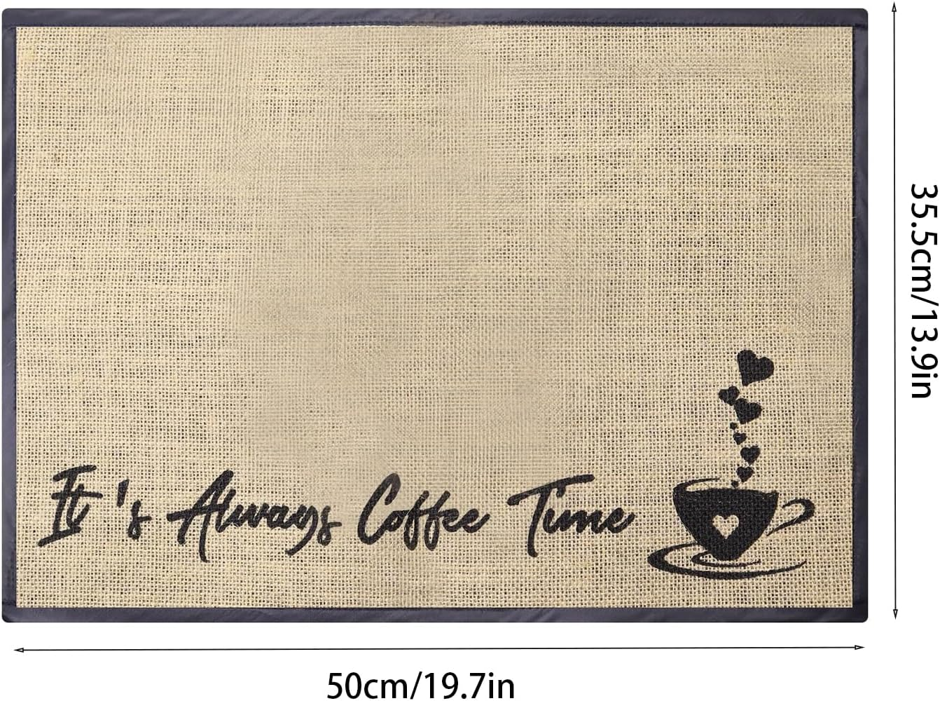 ZGWANSUI 50 X 35.5 Cm Coffee Bar Mat, Large Coffee Mat for Countertop Kitchen Counter, Retro Coffee Pot Table Mat for Coffee Station Maker, Espresso Machine Tea Pad Placemat Bar Accessories, B image number 3