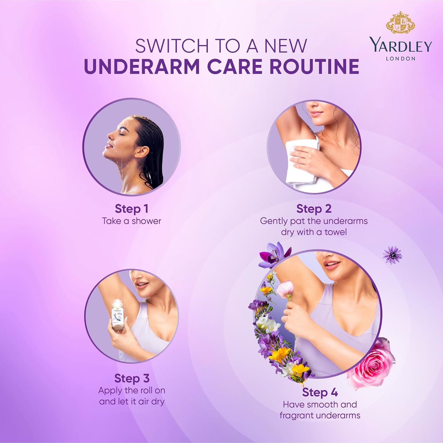 English Lavender by Yardley London Deodorant Roll-On 1.7 Oz image number 3