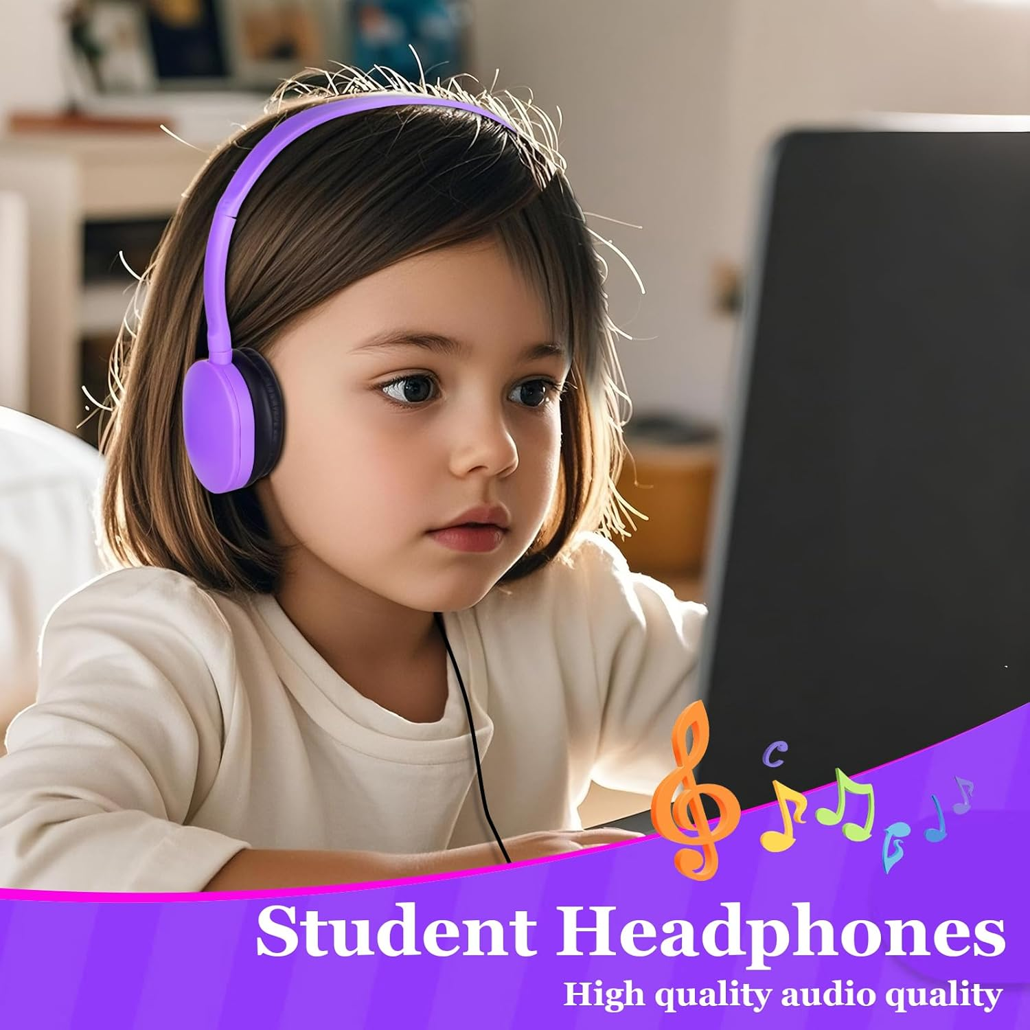 GDBOMA Type C Headphones Bulk for Classroom School Kids 10 Pack,Usb C Wired Headphones for School,Phone,Tablet,Laptop,Pc,Online Class,Meeting,Web Conference,Practice,Test Mixed Colors image number 4