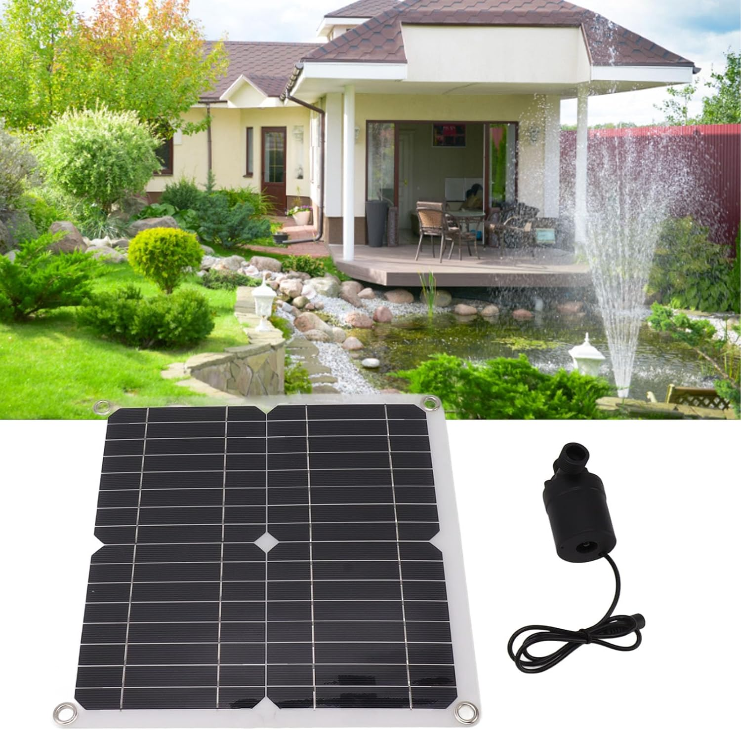Solar Kit, Solar Water Fountain Pump with Battery Box Timing Controller, Solar Water Fountain Floating Birdbath for Bird Bath, Fish Tank, Pond, Garden image number 3