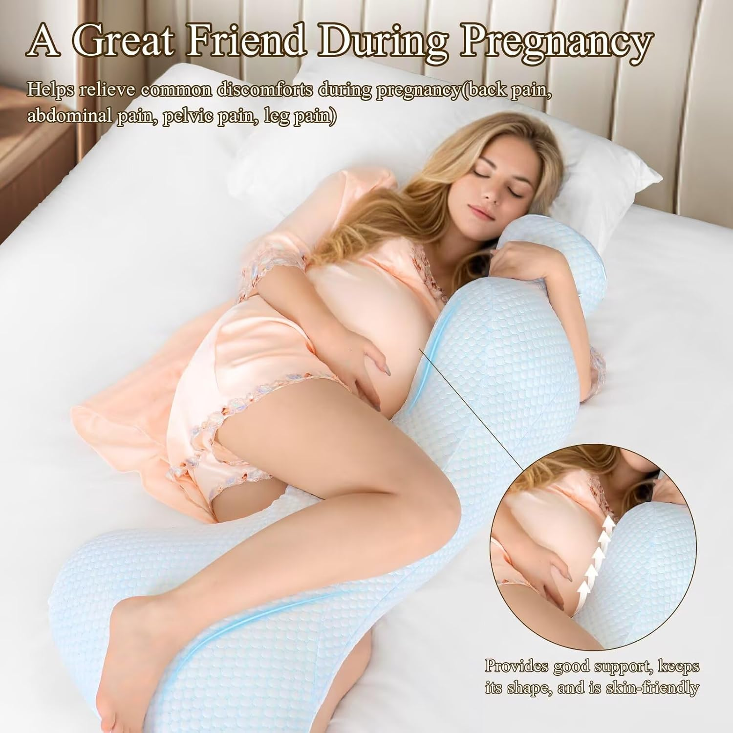 Mermaid Body Pillows for Adults, Cooling Long Pillow for Bed, One Piece Full Body Pillow, Big Memory Foam Firm Body Pillow for Side Sleepe, Soft Hugging Bodypillow for Pregnancy