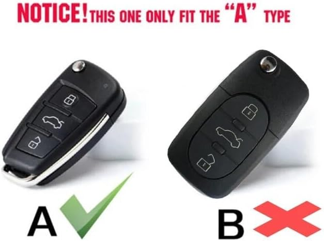 Yurefax Silicone Car Key Cover Fold Flip Remote Keychain Case Fob, for , A1 A3 A4 A5 A6 A7 A8 R8 Tt S5 S6 S7 S8 Sq5 Q5 Q7 Rs5 Car Rubber Key Case Cover(Black) image number 1