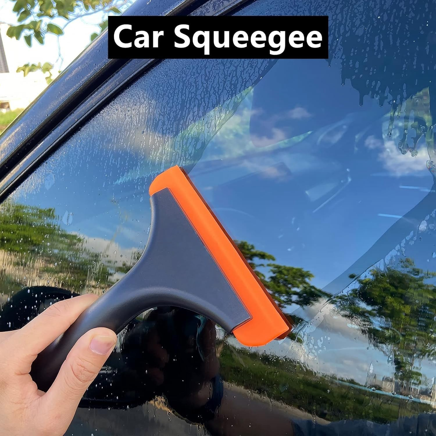 Soft Silicone Squeegee Water Blade Wiper for Shower Door, Mirrors, Car Windshield and Kitchen Sink, Car Window Tint Squeegee (Black, One Size) image number 4
