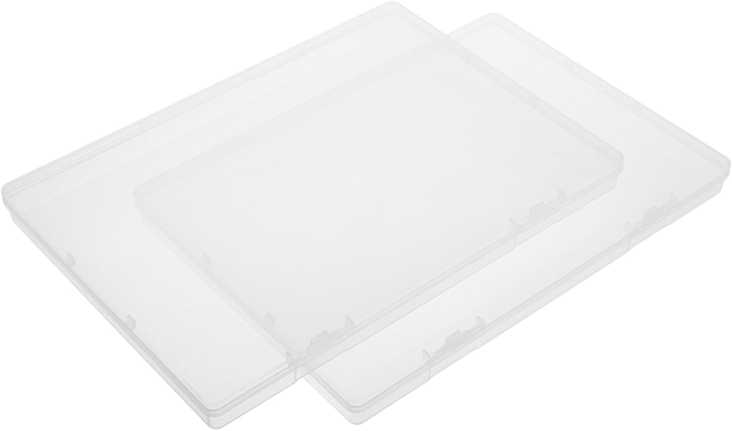 2Pcs Document Organizer Box Birth Certificate Storage File Case Portable Lid Storage Box image number 3