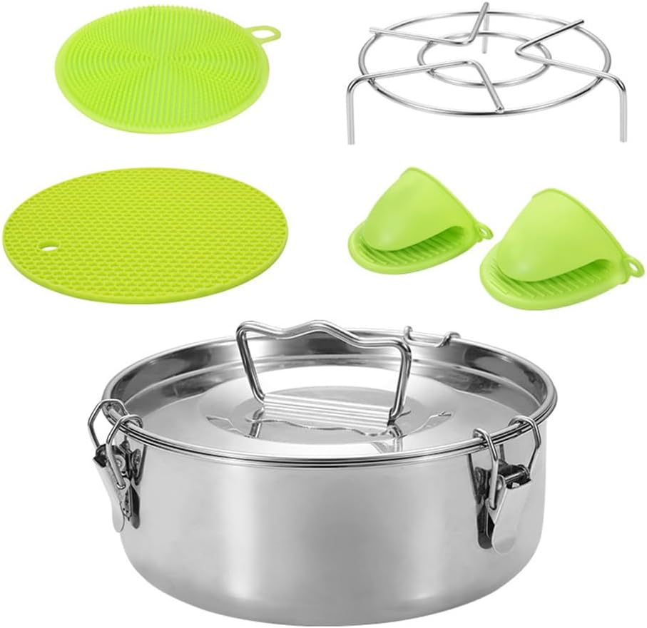 Fruit Pie Pan Set with Lid, Stainless Steel Pie Mold, Multi-Function Instant Pot with Lid, Cake Fruit Pie Mold, Egg Tart Pan, Suitable for Home, Kitchen, Restaurant, Cake Shop image number 4