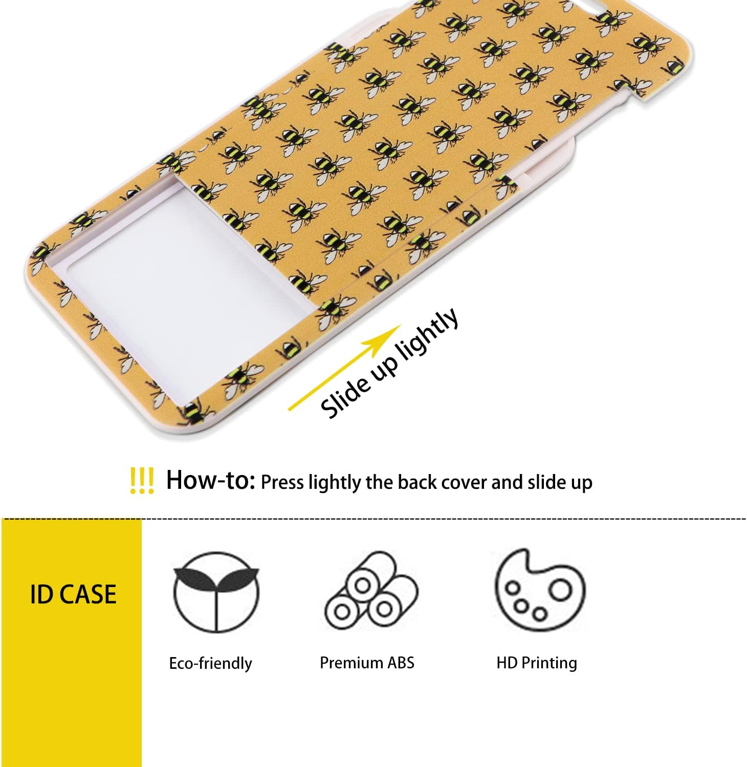 Bee Lanyard with Card Holder Set for Neck Keys School Kids ID, Cute for Men Women Business - Little Bee image number 6