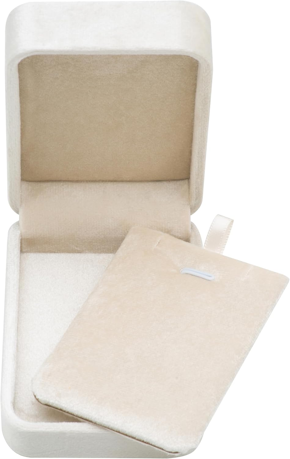 Giftop Classic Velvet Jewelry Gift Box Case for Necklace Pendant (Beige) image number 3