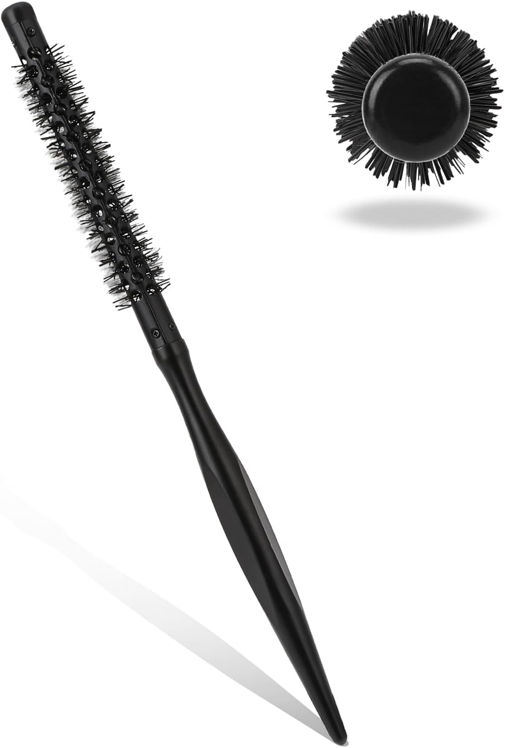 Sliverdew Mini Quiff Roller Brush, 1/2 Inch with Wooden Handle and Nylon Bristles, Portable Curling Brush for Short Hair, Travel, Salon-Like Styling Results image number 1