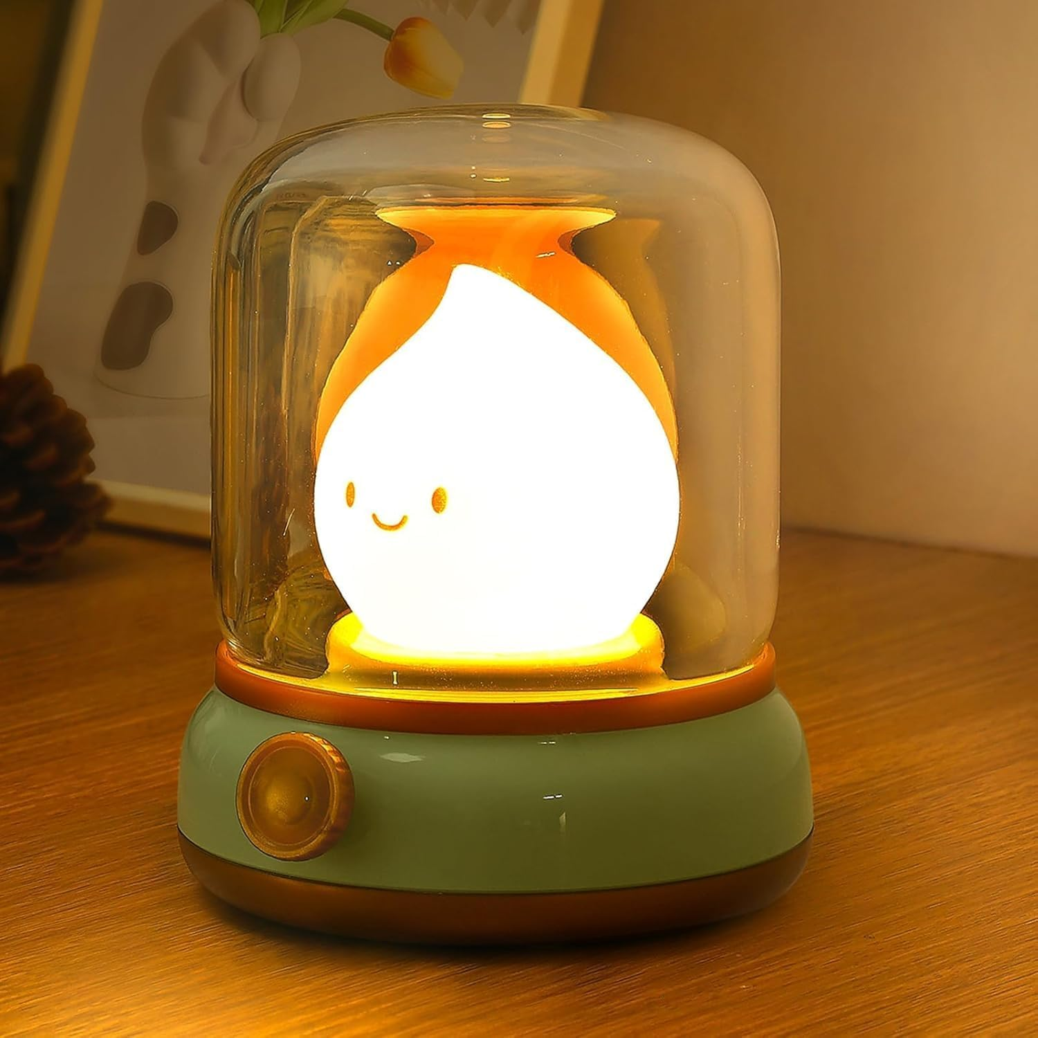 Annber Night Light for Kids Cute Kerosene Lamp 2 Modes Portable Small Light with Timer Rechargeable LED Candlelight Bedroom Night Light for Children Boy Girl Baby
