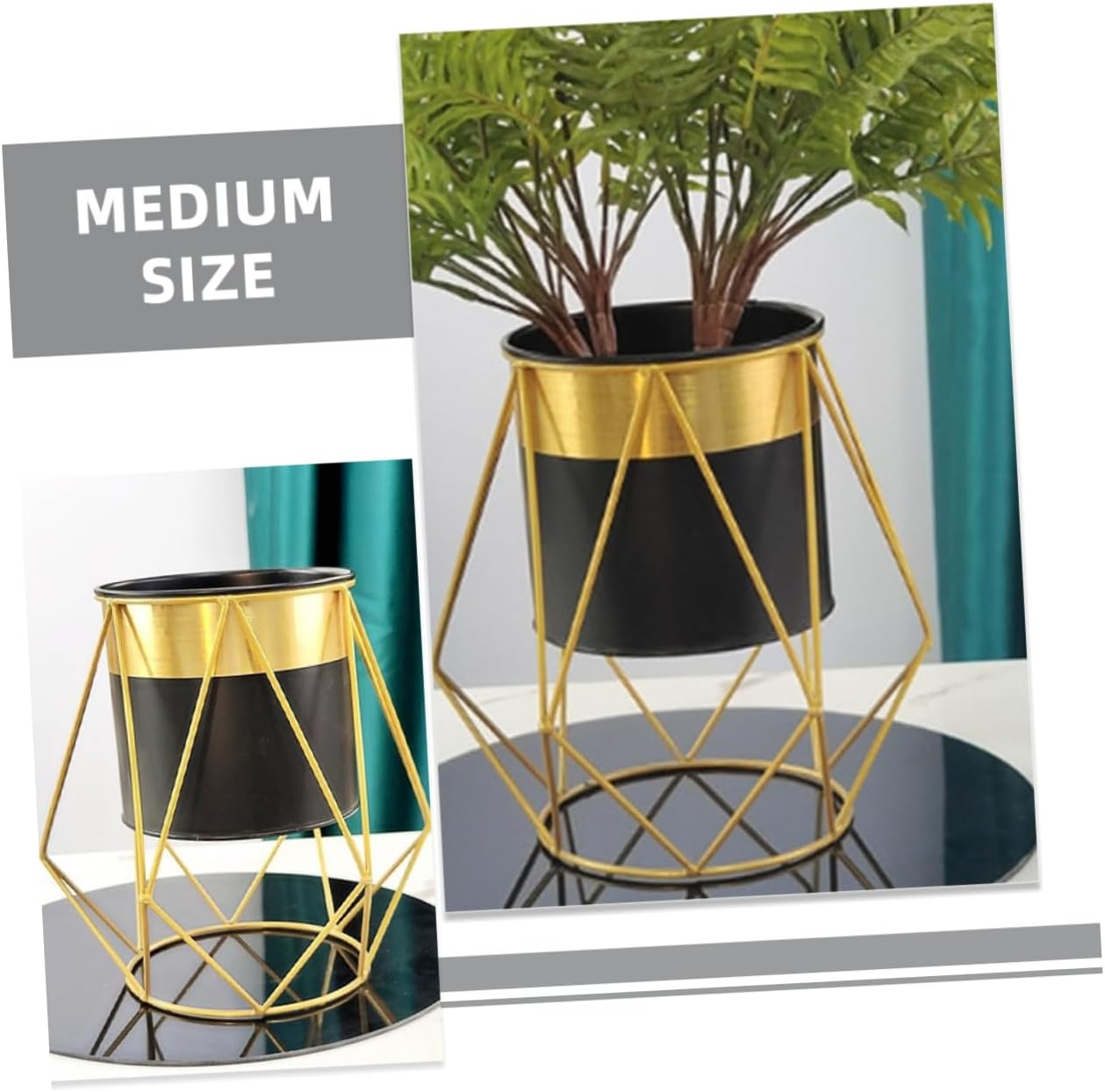 Sosoport Nordic Flower Stand Plant Stands Indoor Flower Pot Balcony Flowerpot Indoor Flowerpot Office Planter Office Supply image number 2