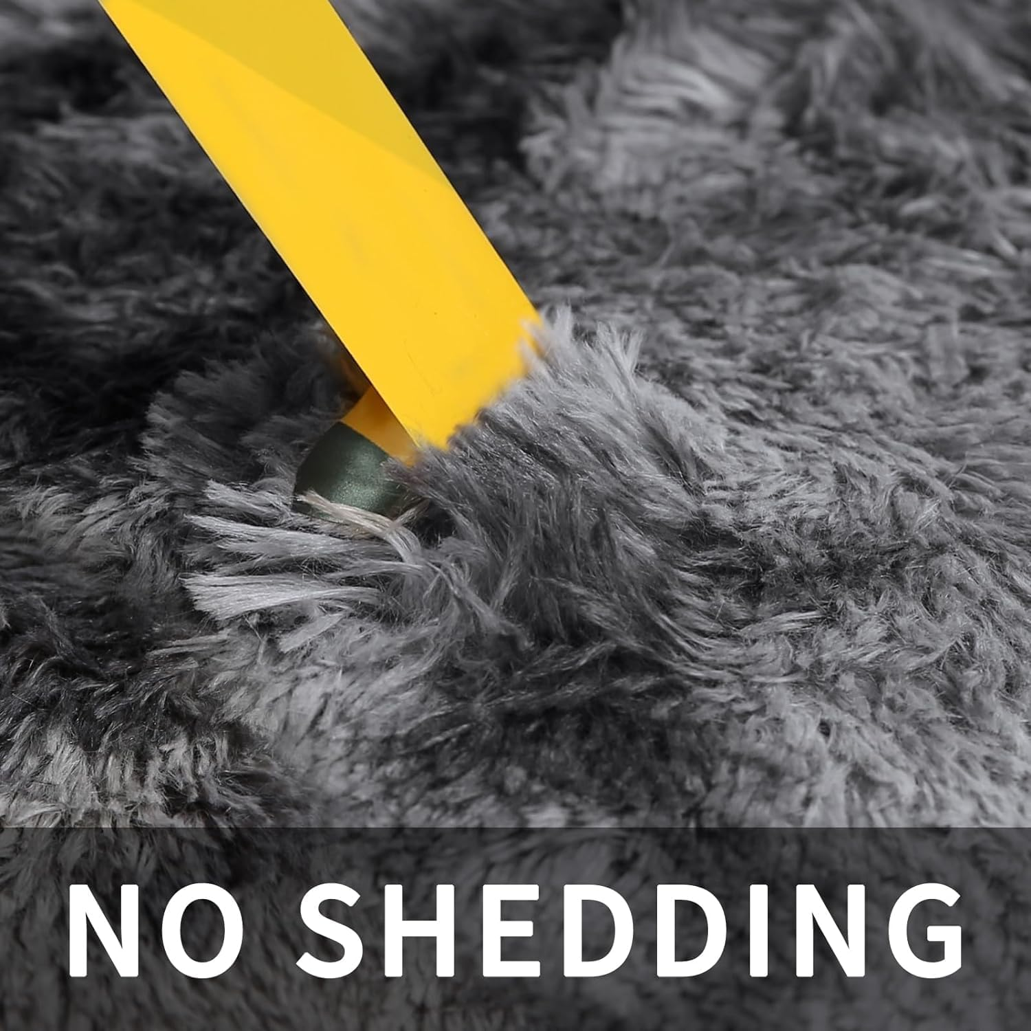 EDIMENS Super Soft Indoor Modern Shag Area Carpet Smooth Floor Mat Fur Rugs Fluffy Rugs Anti-Skid Shaggy Area Rug Large Floor Mat for Bedroom, Kids Play Room, Dormitory, Hotel(Dark Grey,200 * 300Cm) image number 1