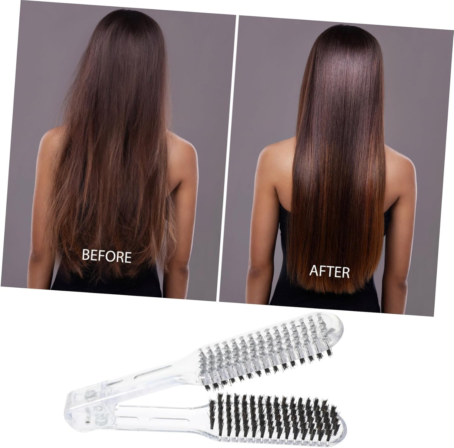 CANIGHT Double Sided Hair Straightening Comb Smoothing Brush for Women Hair Straightener Comb image number 1