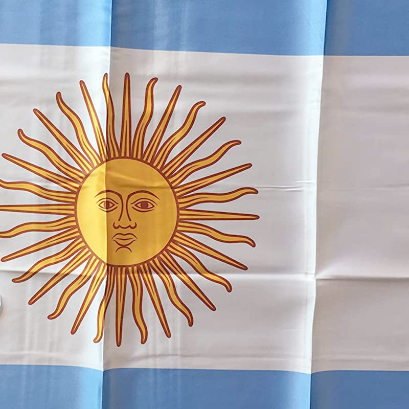 150 X 90Cm Large Argentina Flag with Brass Grommets Argentine Argentinian National Outdoor Festival 3X5 Feet, UV Fade Resistant, Double Stitched for Outdoor Festivities