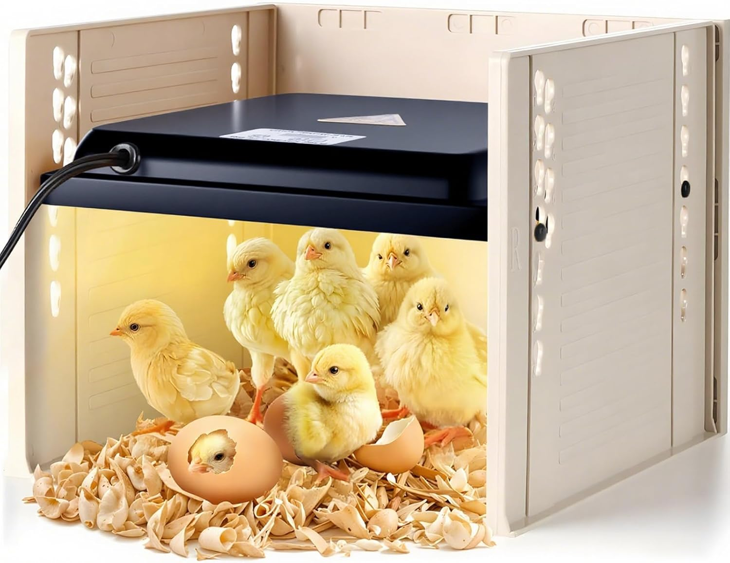 Brooder Heater for Chicks, Three-Sided Windproof Chicks Heating Plate for 15 Chicks, 25W Chicken Brooder Warm with Adjustable Height and Angle Chicken, 26.5 * 27.5Cm Brooder Warm image number 4