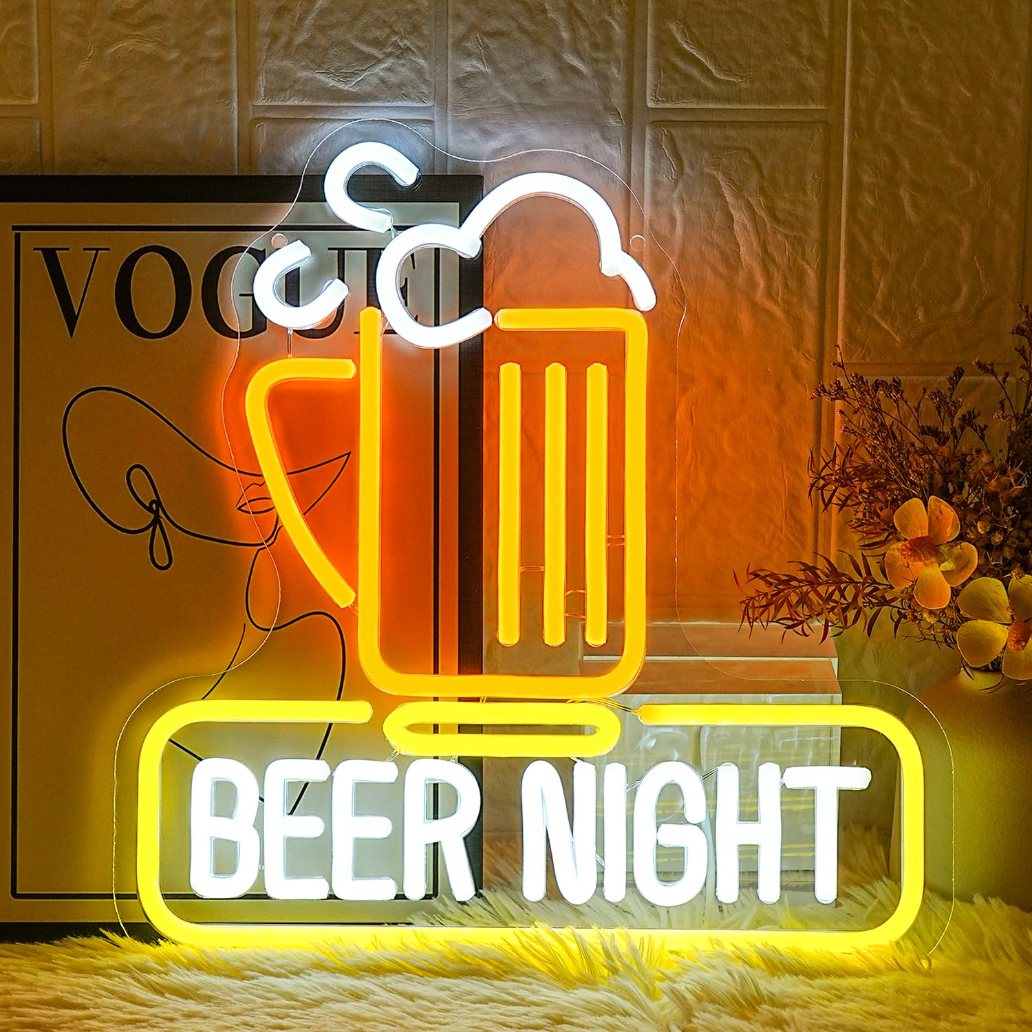 LMSIGNLY Music Is the Answer Neon Sign for Wall Decoration Warm White Neon Light Live Music LED Sign Music LED Letters for Studio Concert Bar Bedroom Party