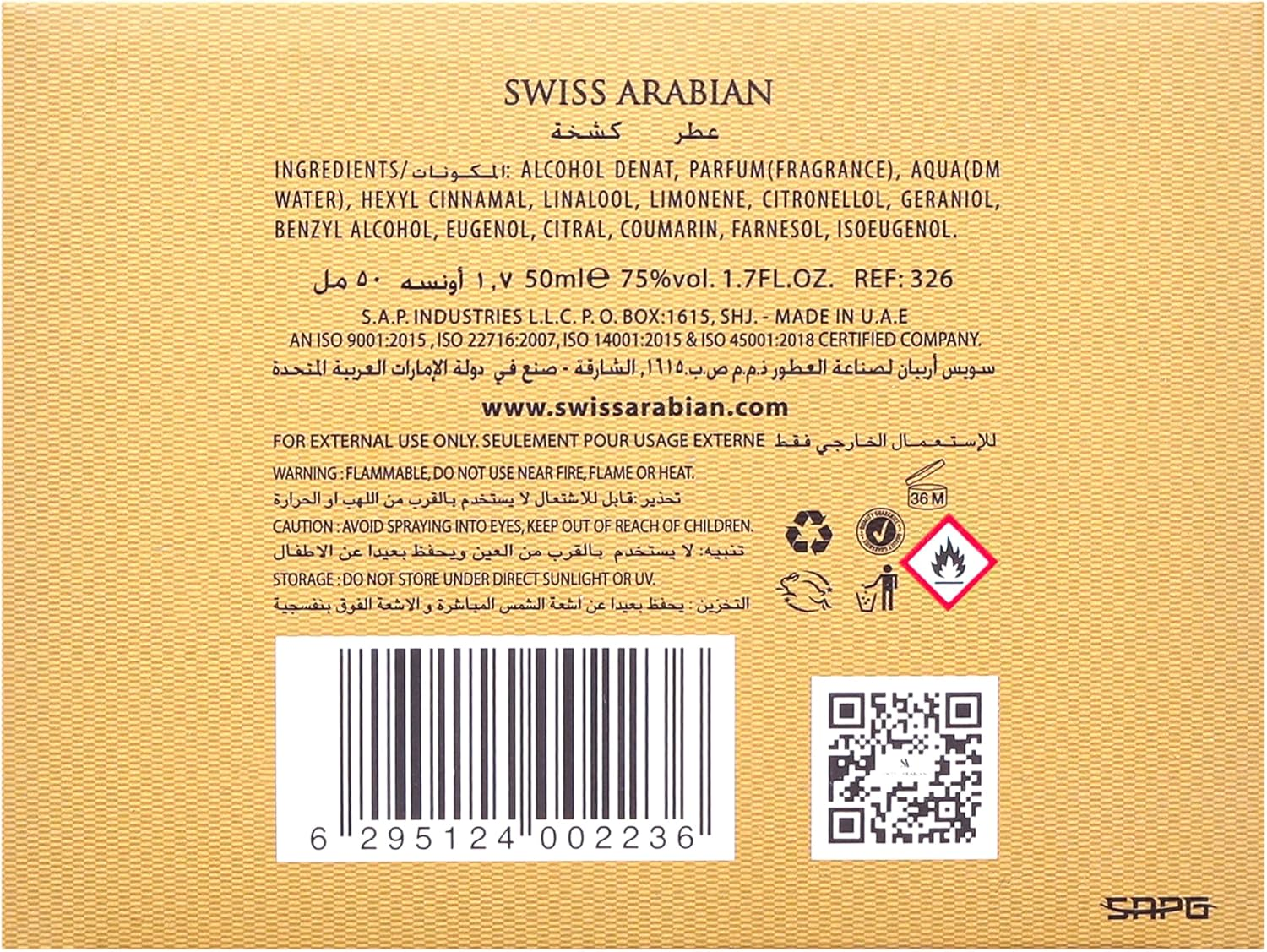 SWISS ARABIAN Swiss Arabian for Unisex image number 1