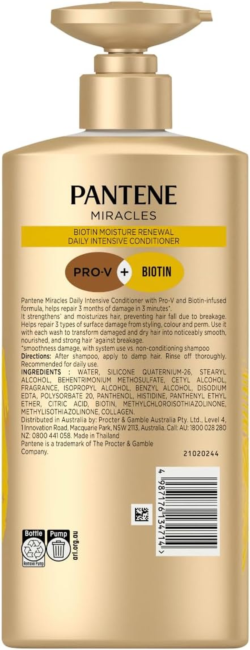 Pantene Miracles Moisture Renewal Biotin 600Ml Conditioner image number 6