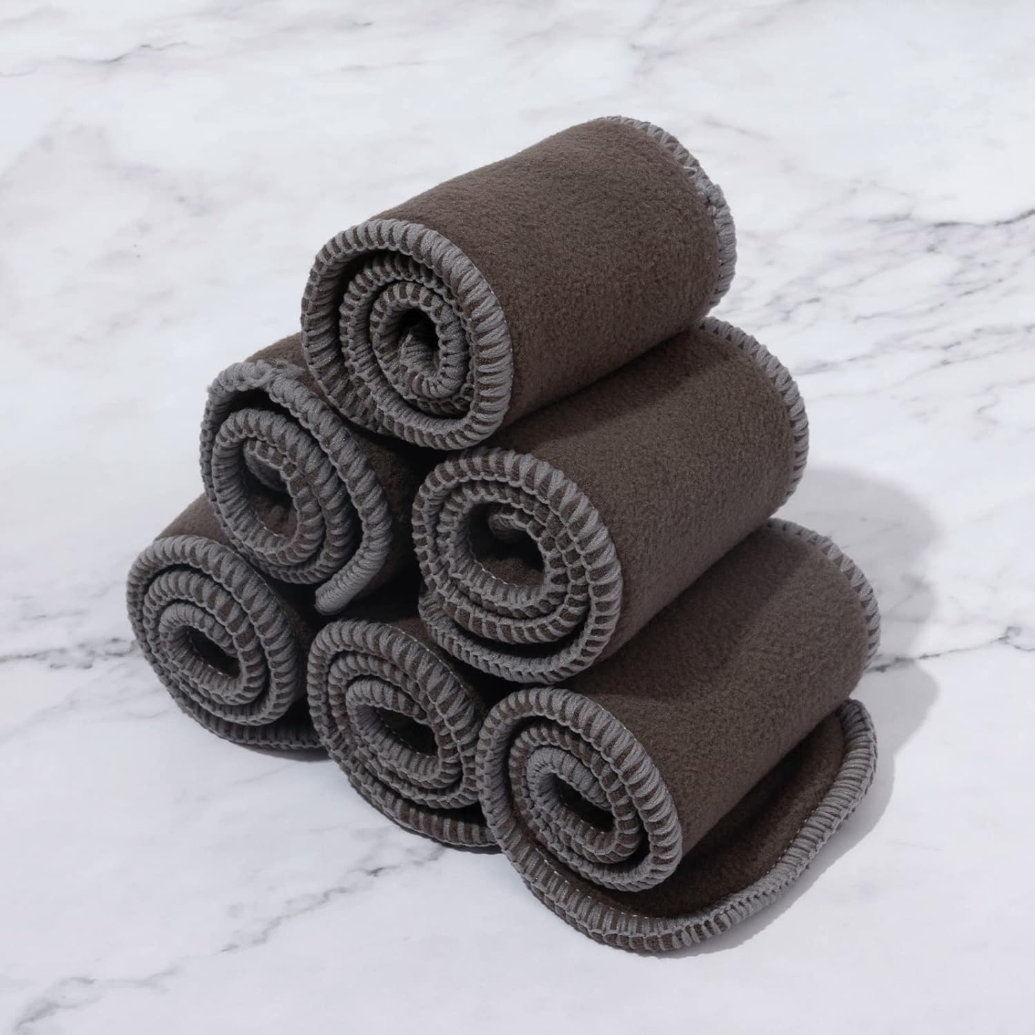 ALVABABY 12PCS Newborn Less than 12Pounds Cloth Diaper Insert,5-Layer Charcoal Bamboo Liner Reusable 12SZTN-AU