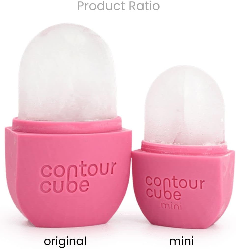 Contour Cube Mini - Revolutionary Ice Roller for Sculpting & De-Puffing - Face Ice Roller & Massager - Ice Mold for Face - Compact Skin Care Tools for Daily Skincare & Travel - Original Pink image number 1