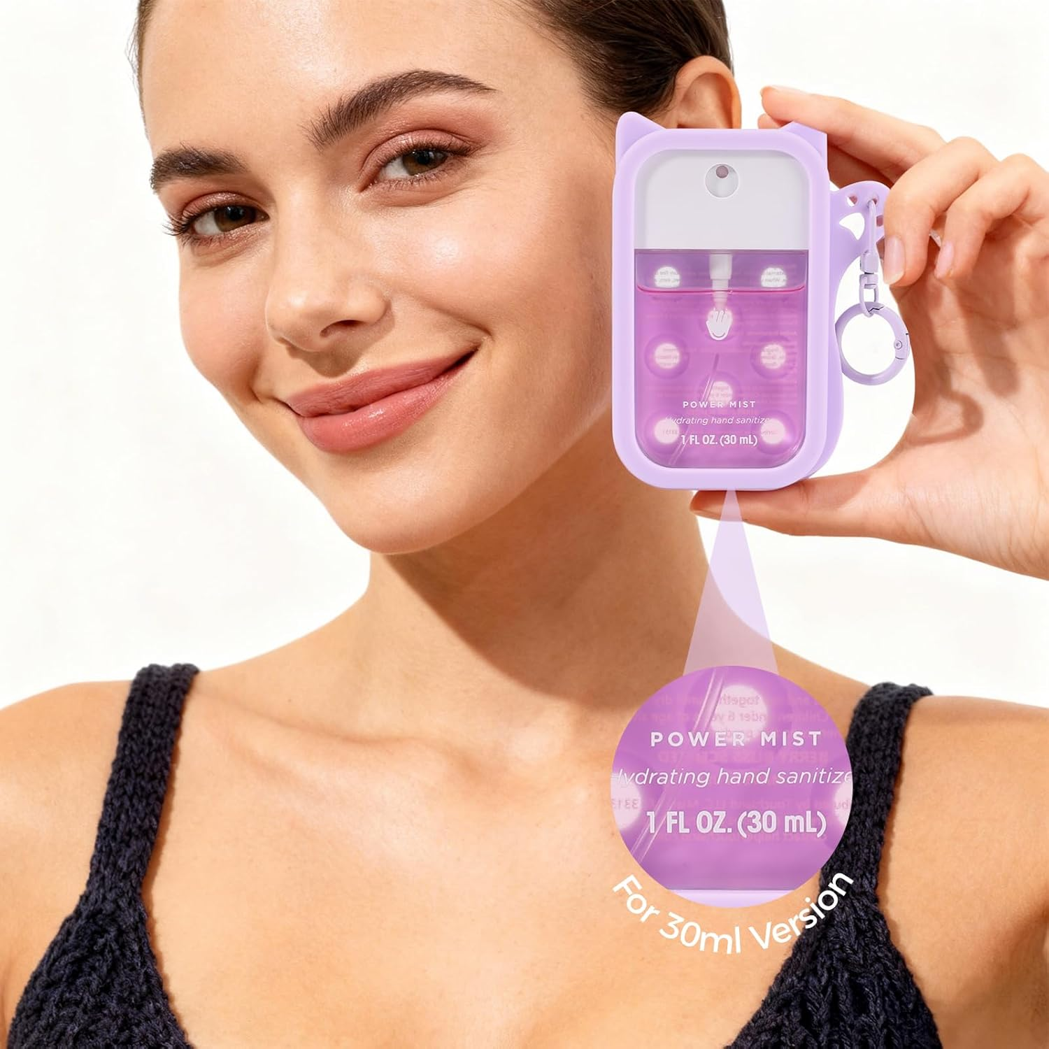 DATANSUN Silicone Case with Keychain for Touchland, Purple - Blue image number 7