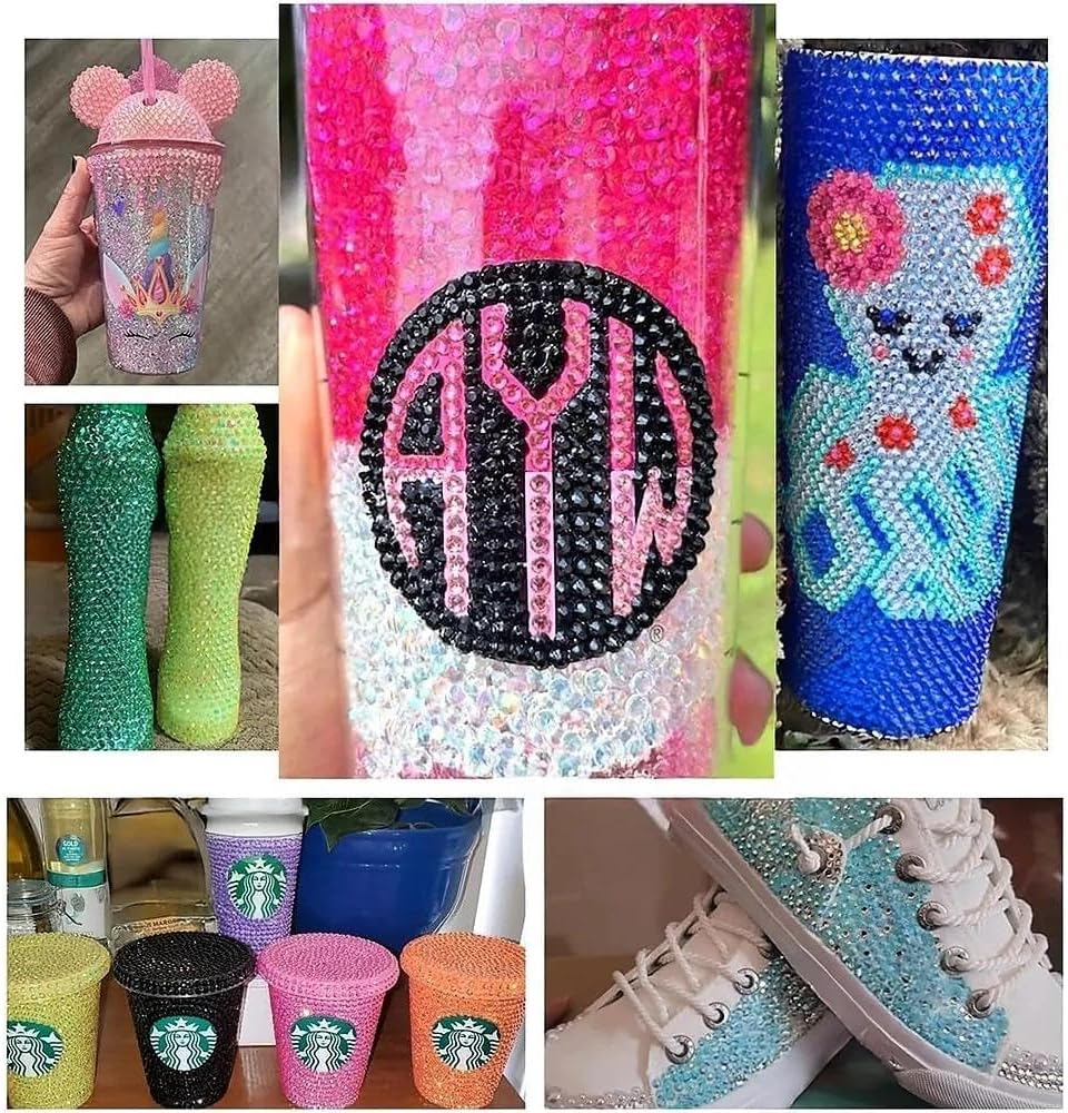 Flatback Resin Rhinestones for Nail Art DIY Crafts, 6000PCS Multi-Size Sparkling Gems Nail Charms Crystals for Bedazzling - Ermaoo image number 1