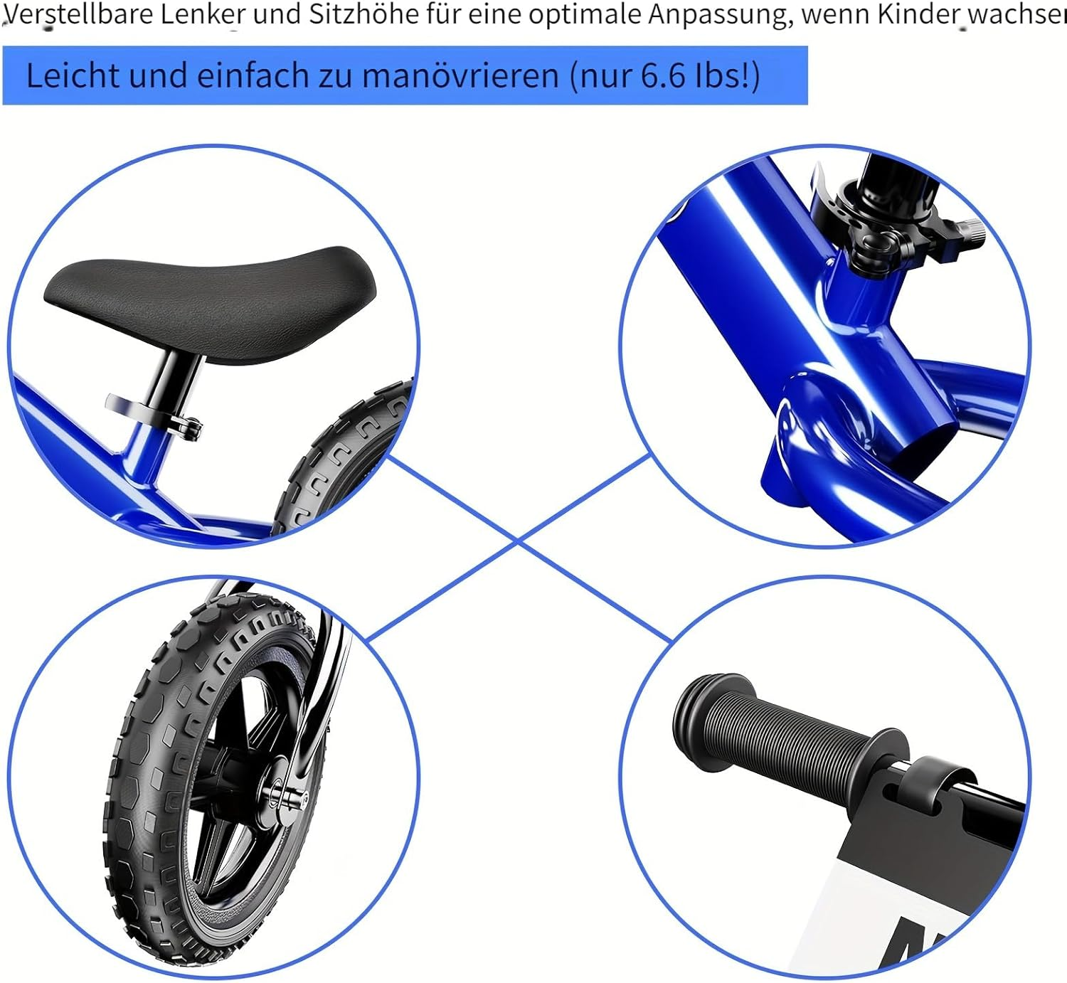 Toddler Balance Bike 2 Year Old, Age 24 Months to 5 Years Old, 12 Inch Push Bicycle with Customize Plate (3 Stickers Included), Steady Balancing, Gift Bike 2-3 Boys Girls