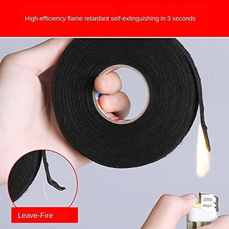 GUMMMY 15M New Tesa Type Coroplast Adhesive Cloth Tape for Cable Harness Wiring Loom Width 9/15/19/25/32MM Tape (Color : 15M, Size : 19Mm) image number 2