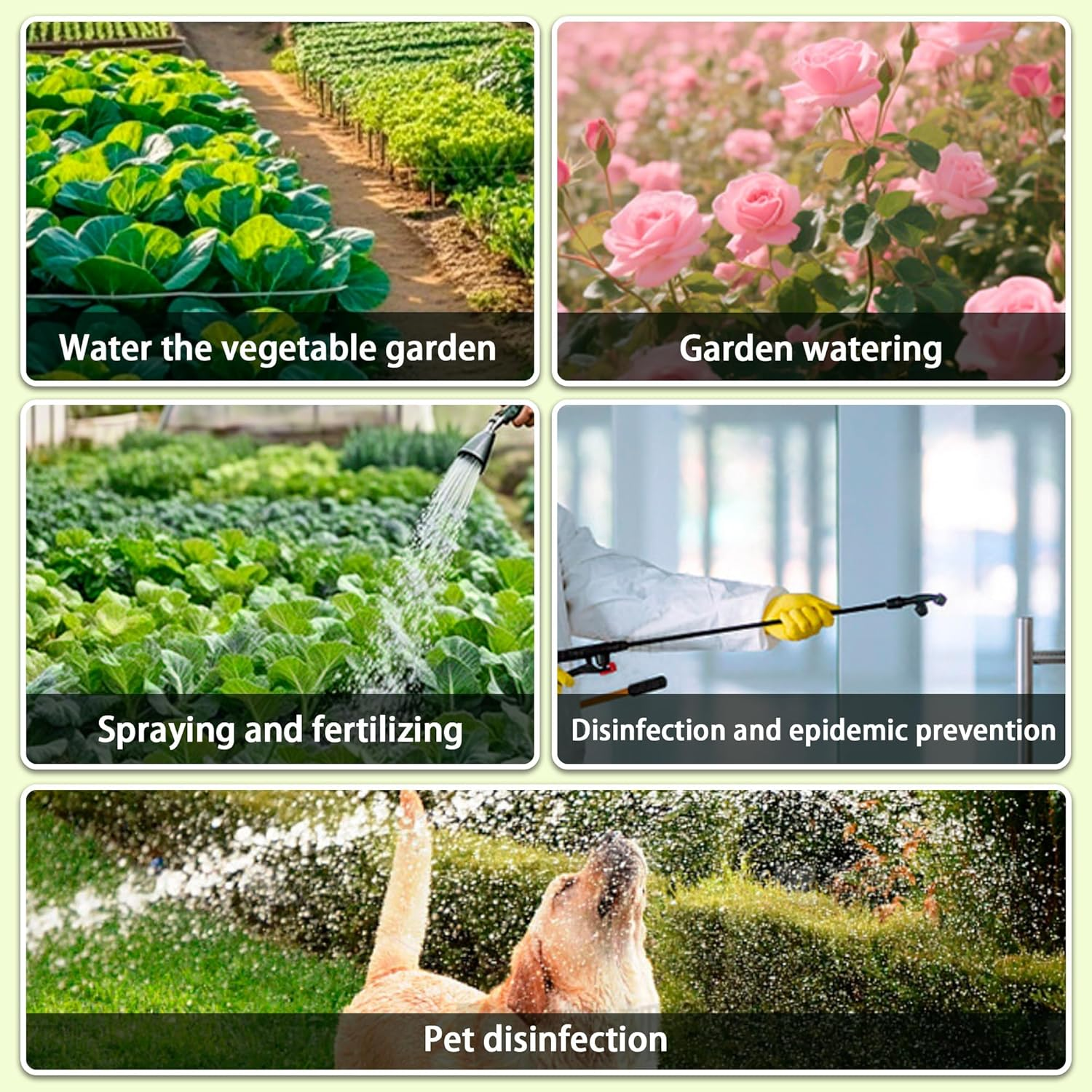 2.1 Gallon/8L Backpack Sprayer, Electric Garden Sprayer, 3 Mist Nozzles, Retractable Wand, Adjustable Shoulder Strap,Weed Sprayers in Lawn & Garden (Green)