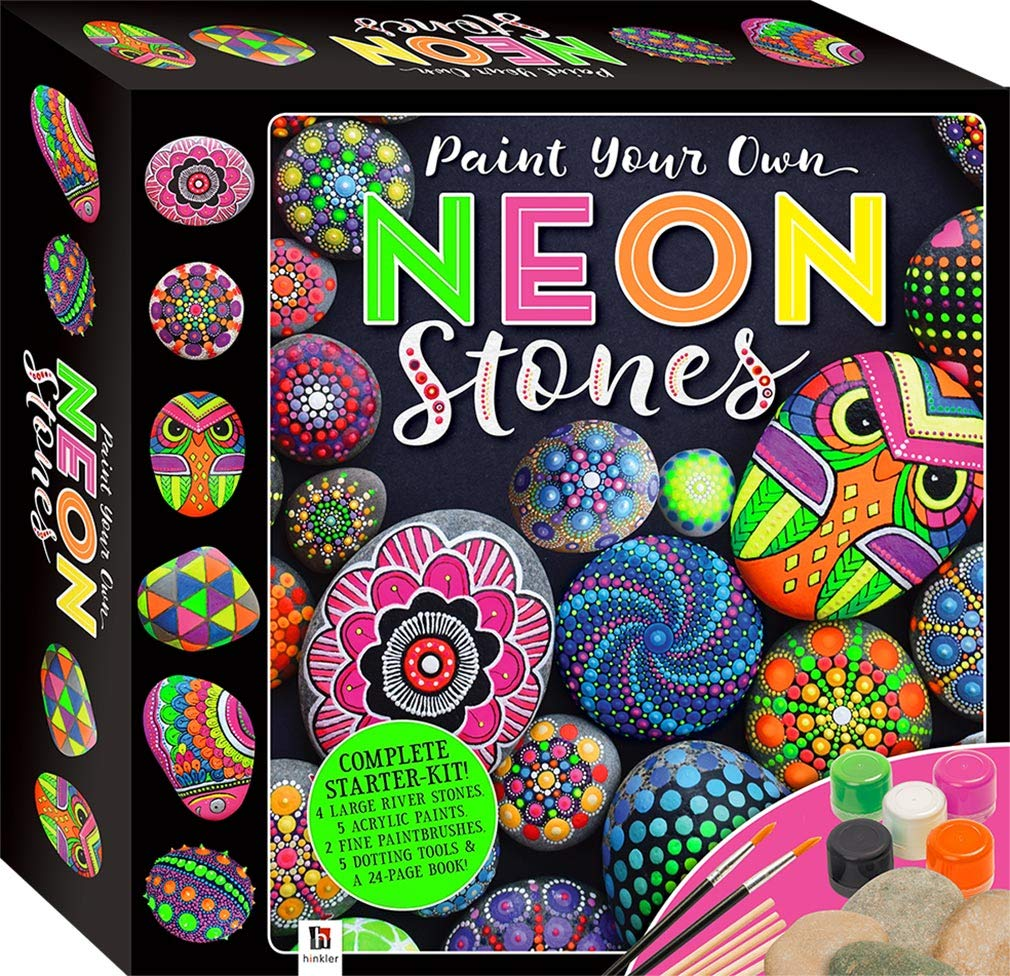 Paint Your Own Neon Stones-This Complete Starter Kit Includes All You Need to Create Vibrant, Three-Dimensional Art to Display in Your Home or Garden image number 4