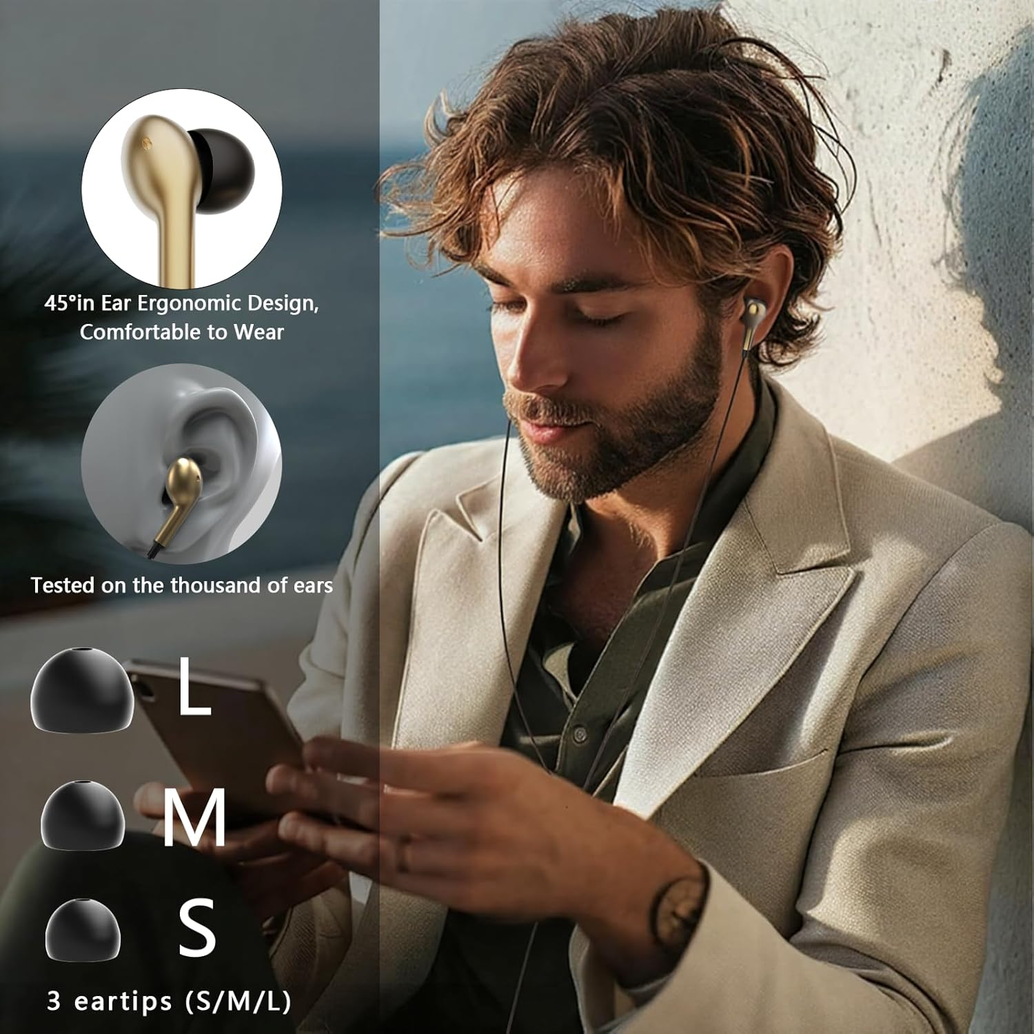 USB C Wired Headphones for Samsung Galaxy S25 S24 S23 S22 S21 Ultra A56 A36 A26 A16 A06 A55 A54 A53 A35 A34 5G In-Ear Headset with Microphone for Iphone 16 15 Ipad Pro Air 5 6 7 Pixel 7 8 9 910 image number 5