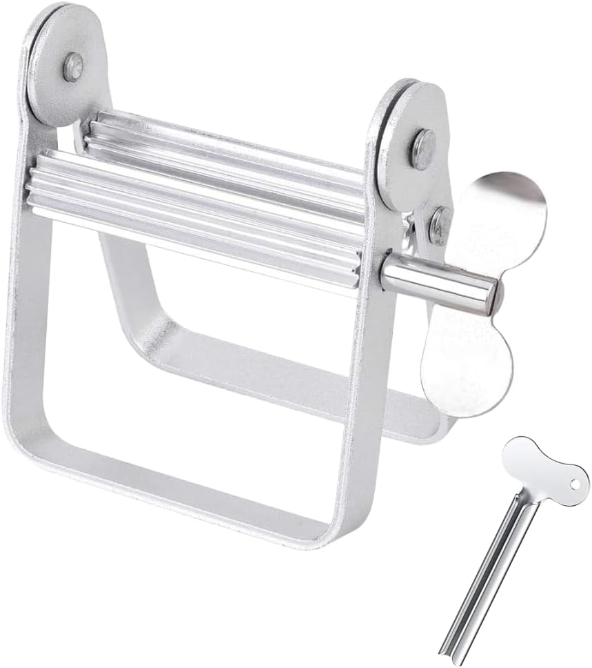 Toothpaste Squeezer Stainless Steel,Toothpaste Tube Squeezer Tool,Toothpaste Roller Tube Wringer for Cosmetic and Hair Dye,Key Roller Tube Creams Paint Squeezer,Squeezer for Home