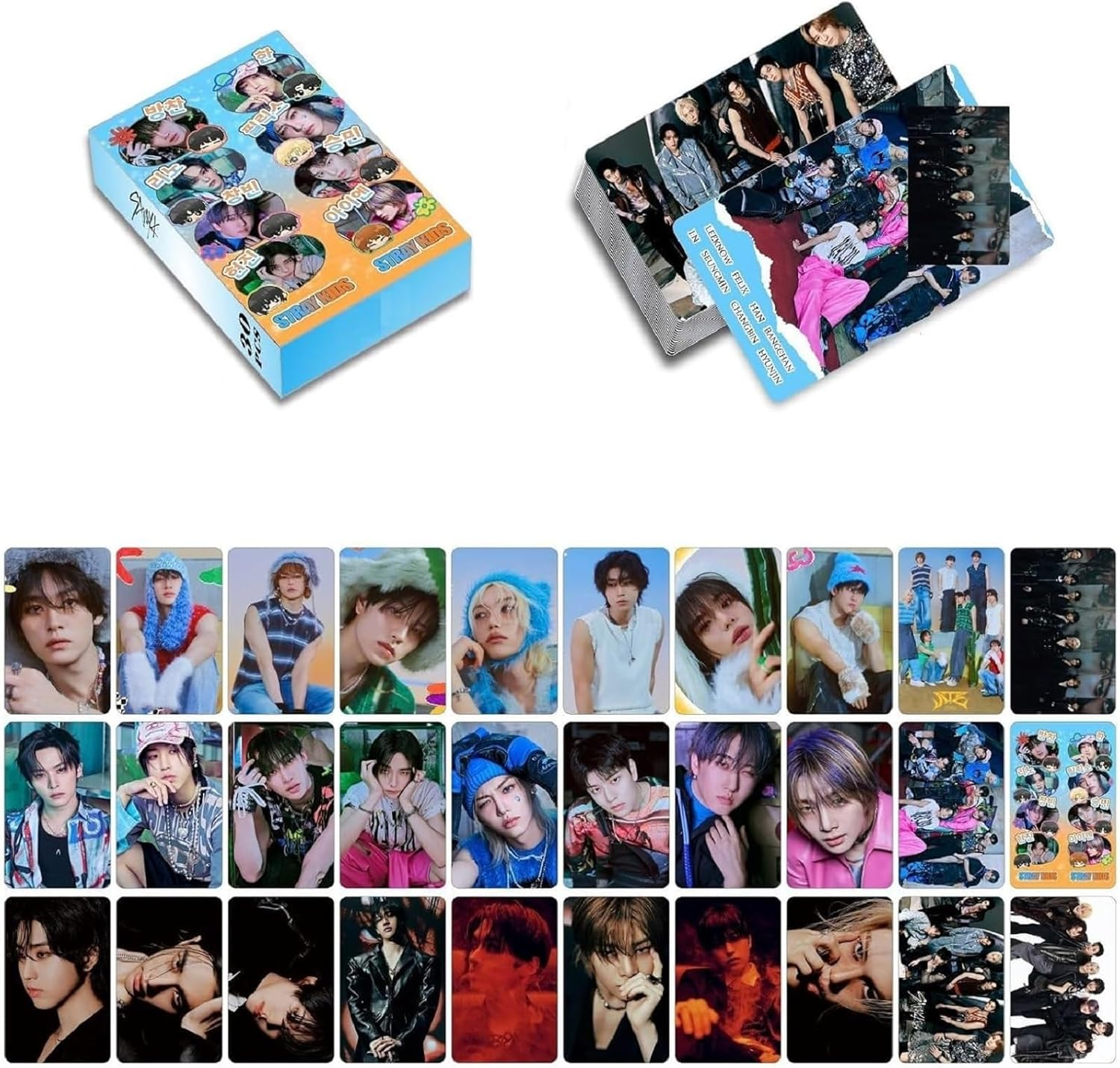 Meiyiyou 8Pack/240Pcs Stray-Kids Photocards,Stray-Kids Lomo Cards Greeting for Collection(Pink) - Purple image number 2