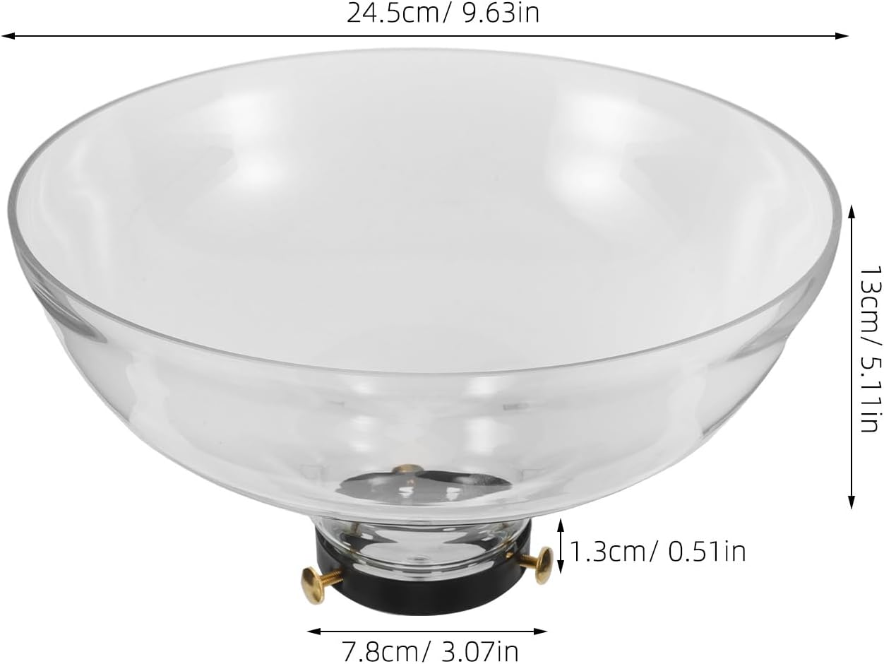 MERRYHAPY Glass Lampshade: Funnel Shape Decorative Light Shade - Transparent Glass Lampshade Replacement for Dining Room - Fits for E26/E27 Lighting Fixture image number 2