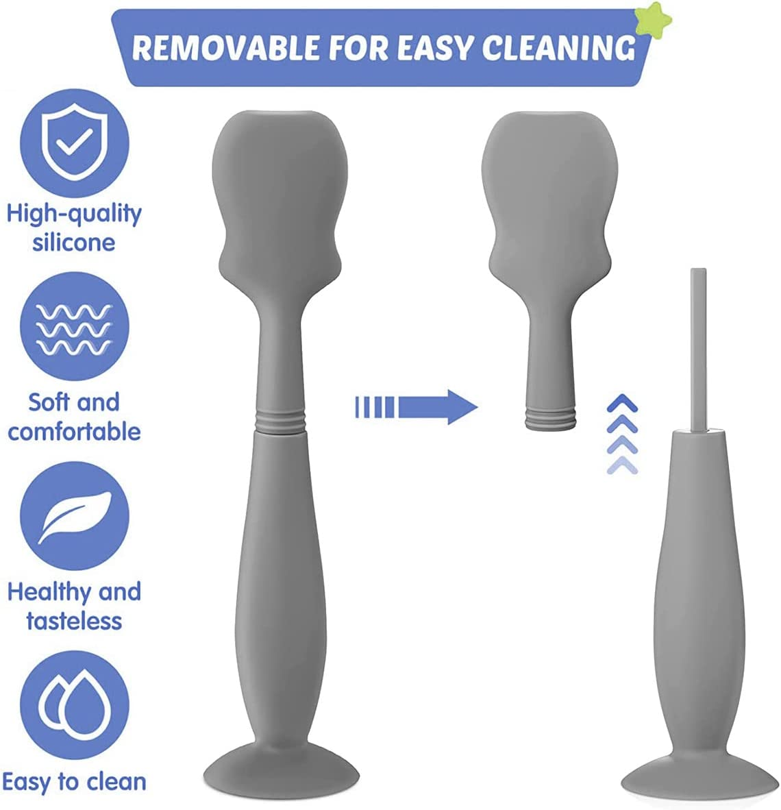 3Pcs 6.3Inch Baby Diaper Rash Cream Applicator Baby Cream Spatulas with Suction Cup Silicone Brush Multi-Purpose Tool Bpa-Free Butt Paste Spatula with Humanized Handle for Baby Newborn Multicolor image number 2