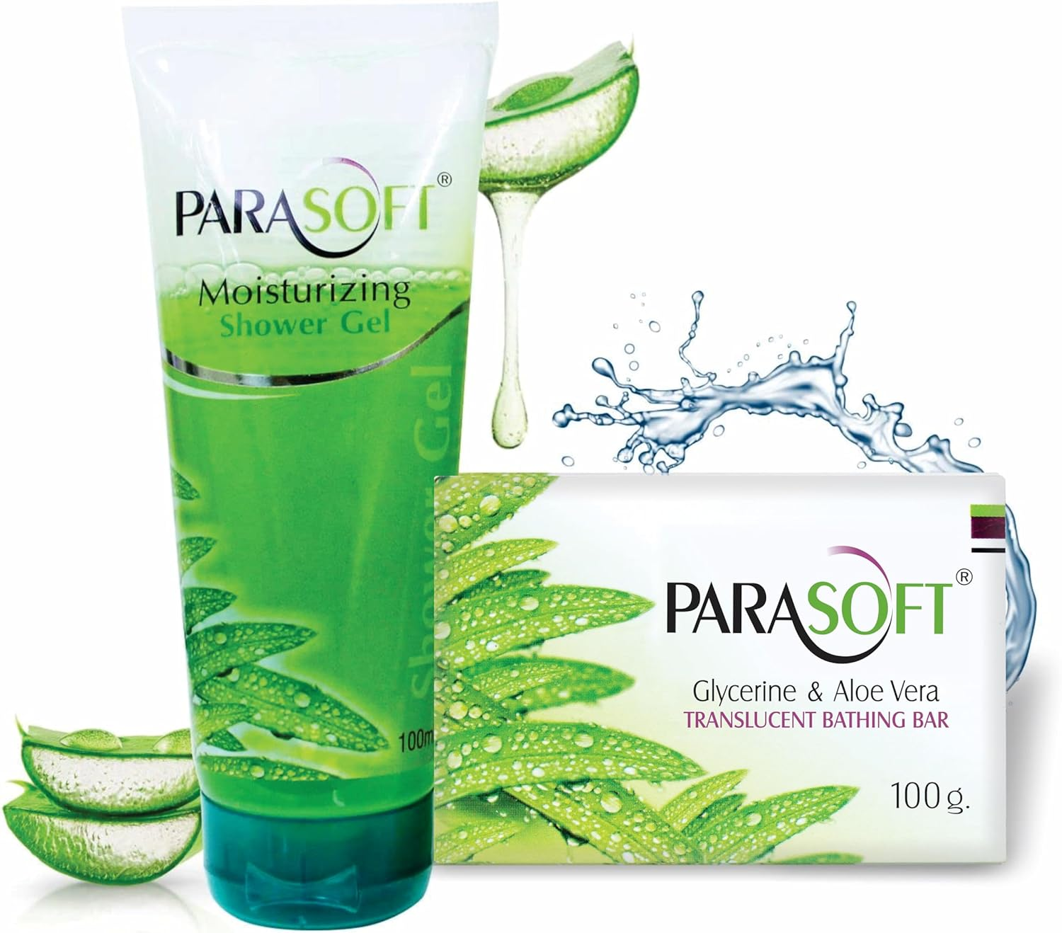 Parasoft Combo of Body Cleansing Shower Gel and Moisturizing Bathing Bar Enriched with Aloe Vera, Glycerine & Vitamin E, Daily Skin Nourishing Bathing Soap & Body Wash Combo for Dry and Sensitive Skin image number 3