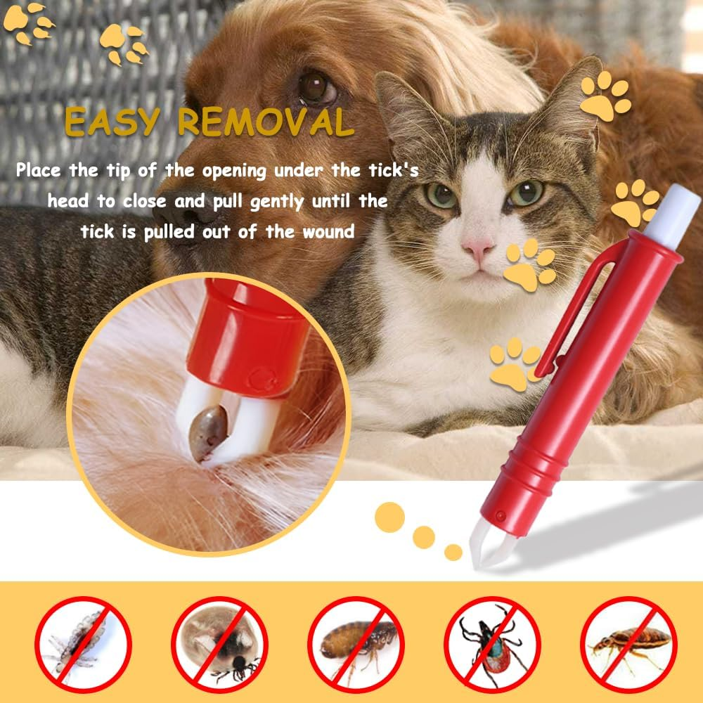 BAVALIN Tick Tweezers Set for Dogs Cats - Set of 3 Tick Tweezers for Dogs, Cats, Horses and People, Simple and Safe Tick Remover for Ticks of Any Size (Red, Blue, Dark Blue)