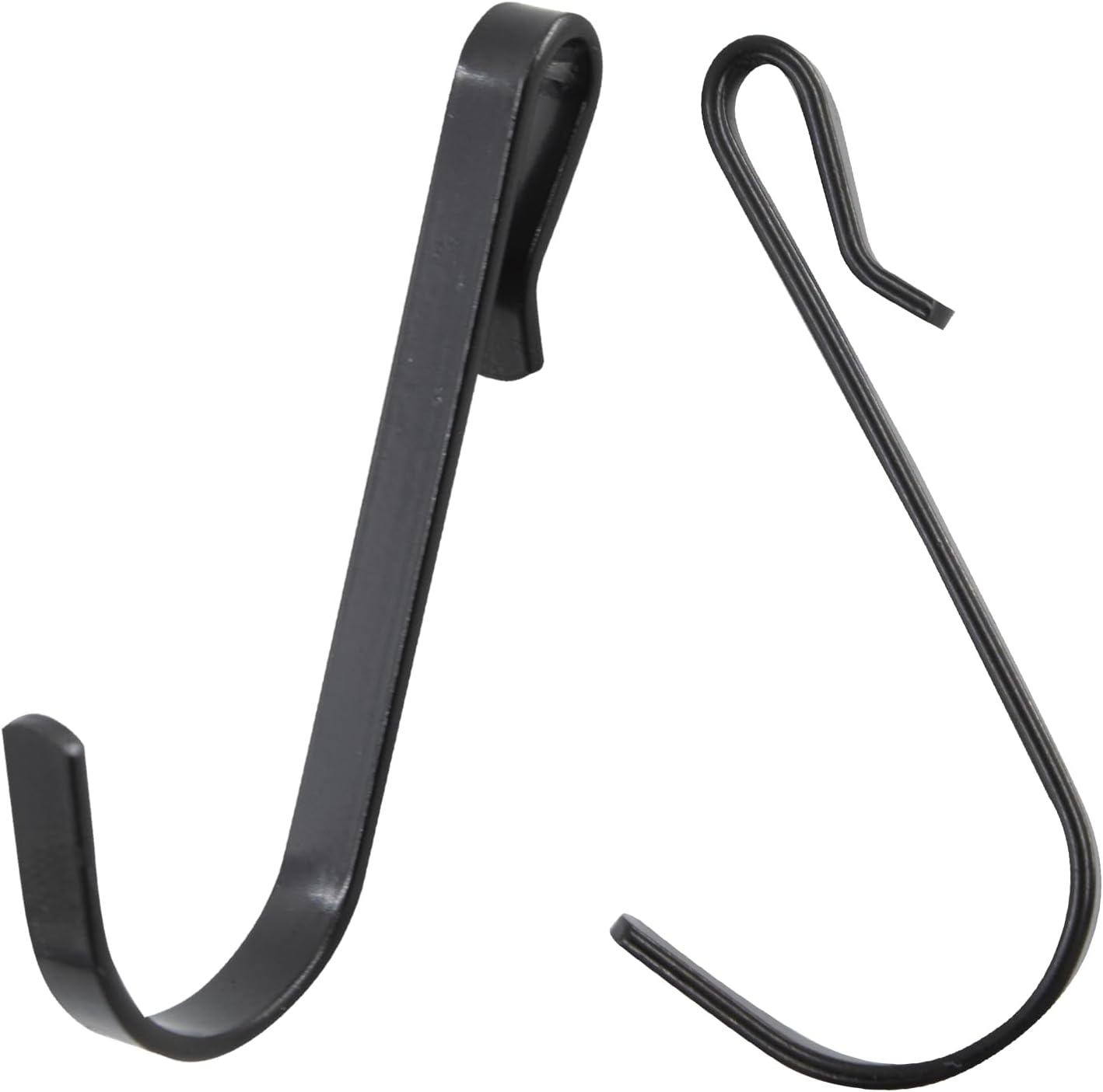 AUXBC 20Pcs J Shaped Hook Stainless Steel Hanger Hooks Clip-On Hook Wire Rack Hook Hanging Sink Grid Hook Shelf Hooks for Kitchen Bedroom Office, Black