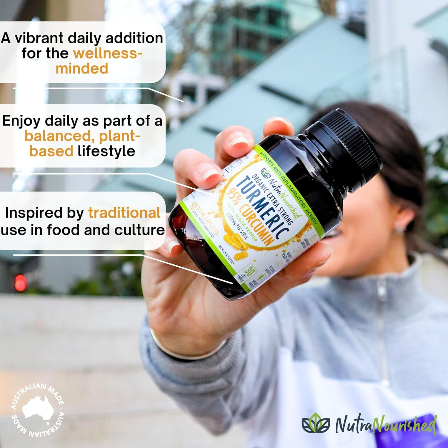 Curcumin Tablets 95% Pure | Organic Turmeric Extract Buffered with Black Pepper | 1,350Mg per Serving | Vegan Capsules | Made in Australia (Gold Coast) | 90 Tablets image number 1