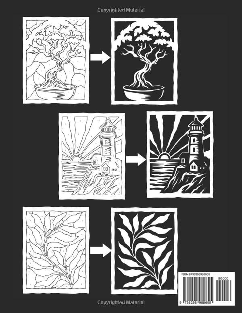 Stress Relief Monochrome Coloring Book: Mindful and Calming One Color Designs with Flowers, Animals, Patterns, Landscapes, Mushrooms and More | Still ... and White Pages for Adults, Kids and All Ages image number 1