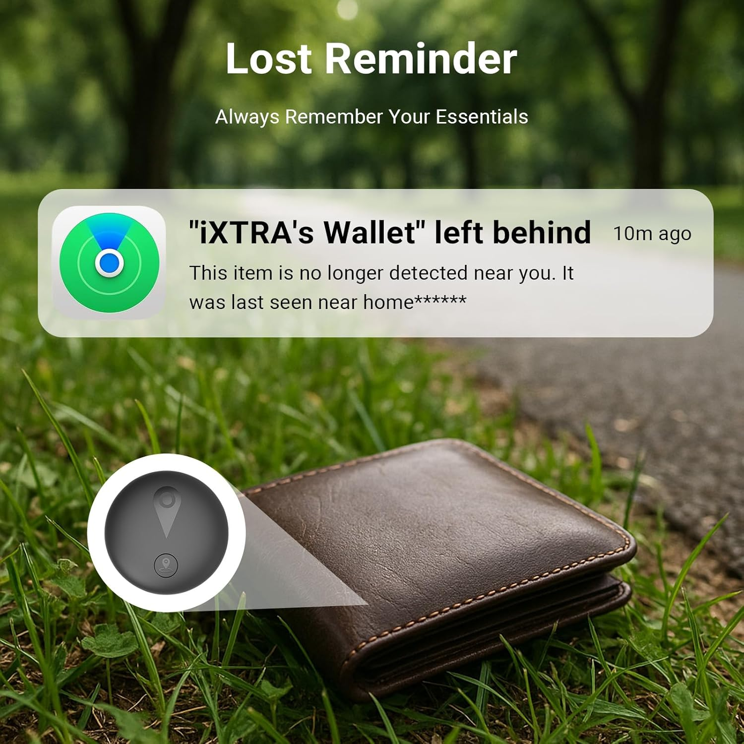 Ixtra New Tracker Tag-2Pack with Holder, Bluetooth Item Finder Work with Apple Find My APP (Ios Only), Easy Battery Replacement, Smart Keys Finder and Item Locator for Keys,Wallet,Pet (2Black)