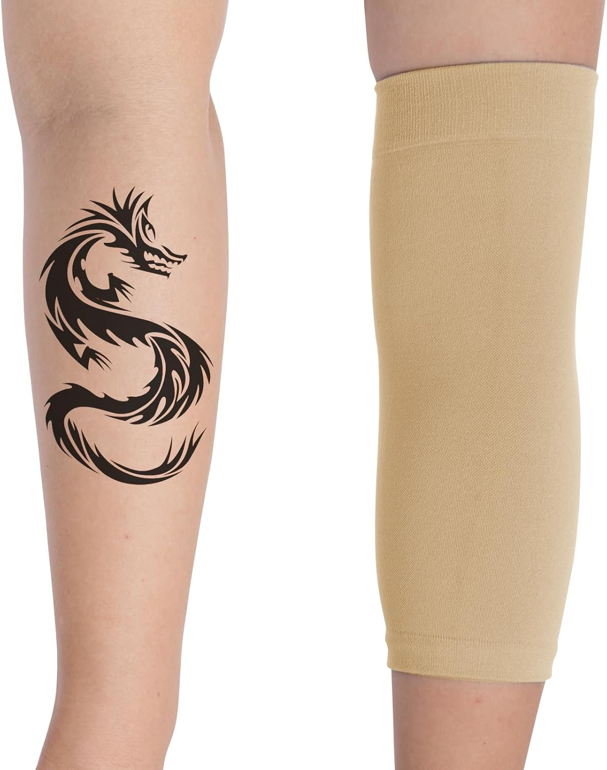 HOVEOX 2 Pairs Tattoo Cover up Sleeves Forearm Sleeves Tattoo Sleeves Tattoo Arm Sleeves Tattoo Cover up Forearm Tattoo Cover - Black And Nude image number 6