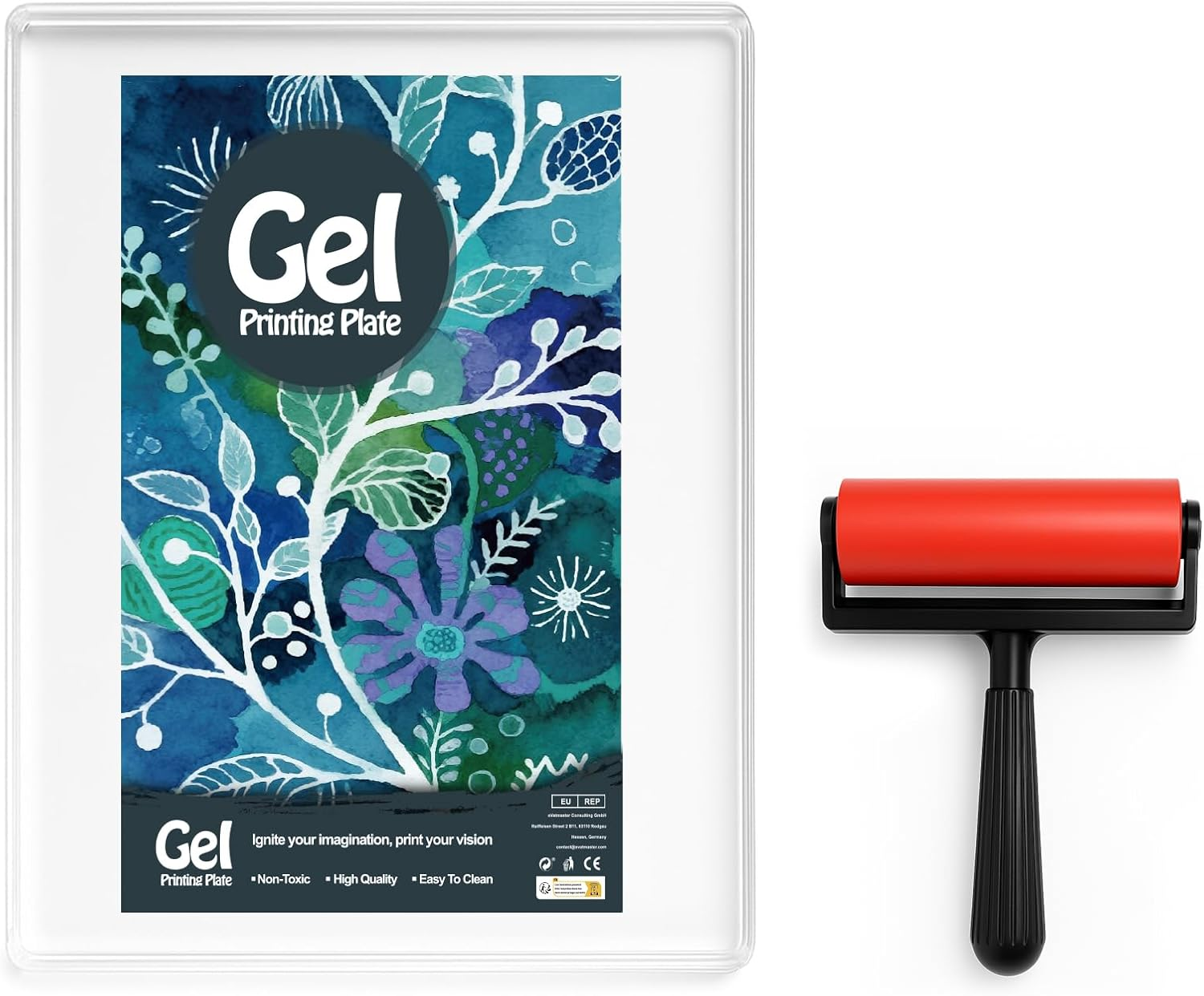 INNOVAYOU 5 * 7Inch Gel Plate, Waterproof and Washable Gel Printing Plate with Press Rubber, Suitable for Card Making, Arts and Crafts, Scrapbooking, Diary, Home Decoration image number 5