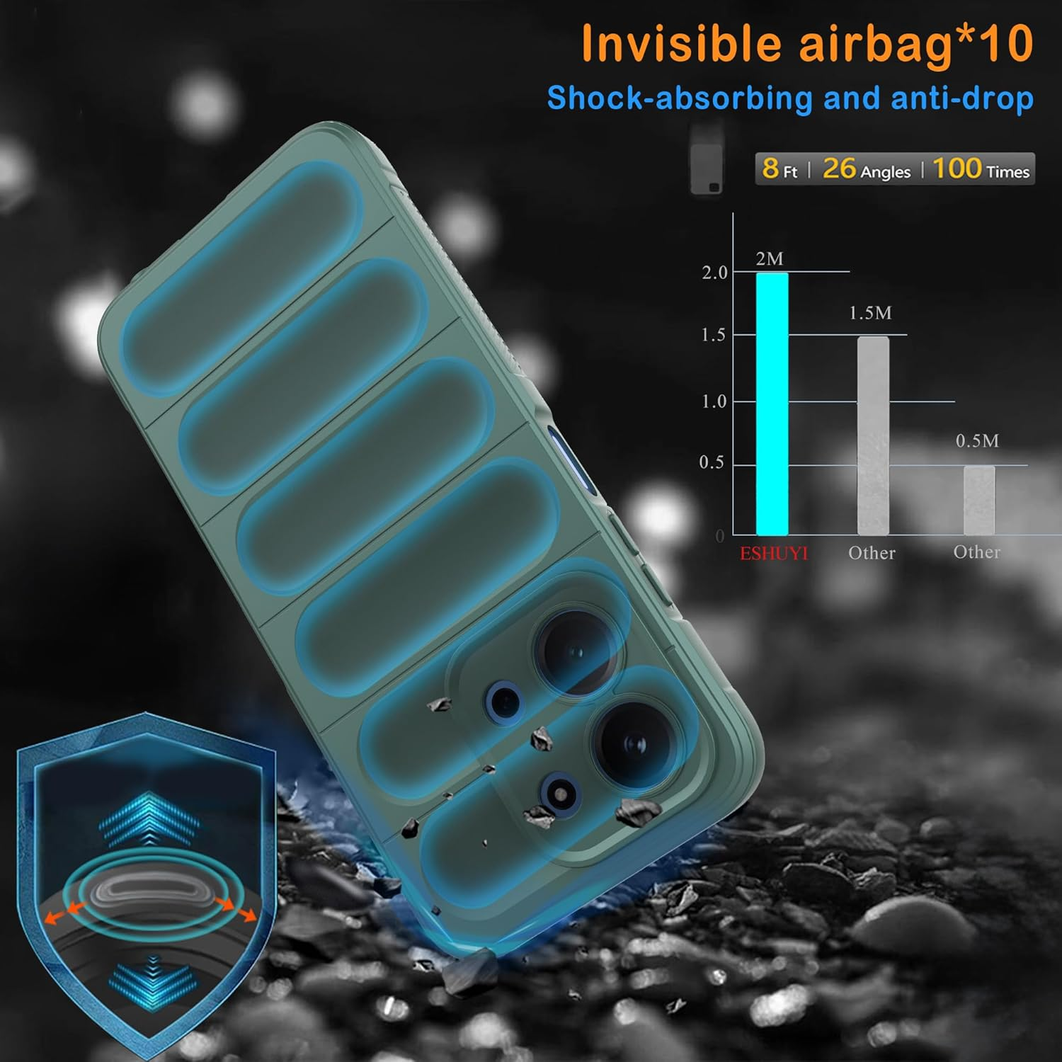 ESHUYI Liquid Silicone Case for Xiaomi Redmi 15C (4G/5G) 173 Mm with Antibacterial Protection and Scratch-Resistant Soft Microfibre Lining, All-Round Protection Shockproof Mobile Phone Case, Green image number 1