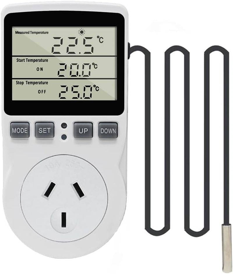 KETOTEK Digital Temperature Controller Thermostat Outlet Plug 240V with Sensor Probe, LCD Temperature Control Switch Timer for Greenhouse Fermentation image number 3